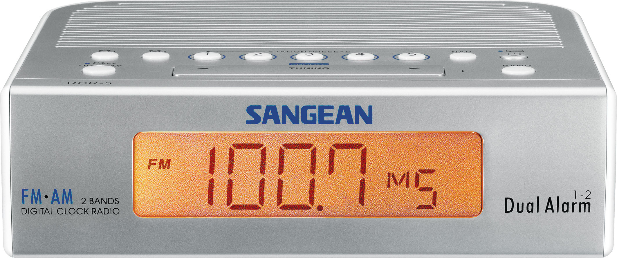RCR-5, digital clock radio, silver