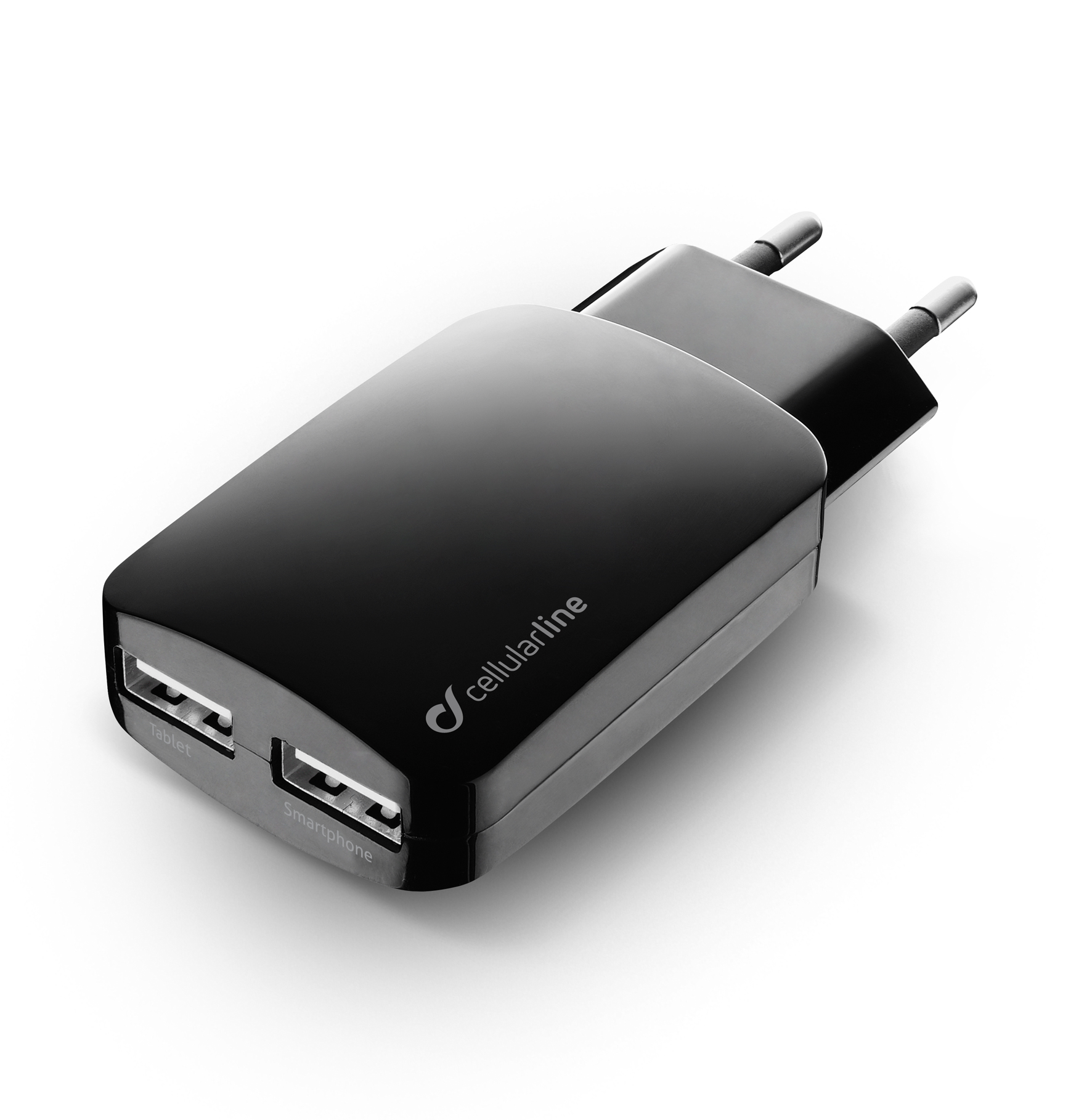 Usb dual travel charger, tablet 3A, black