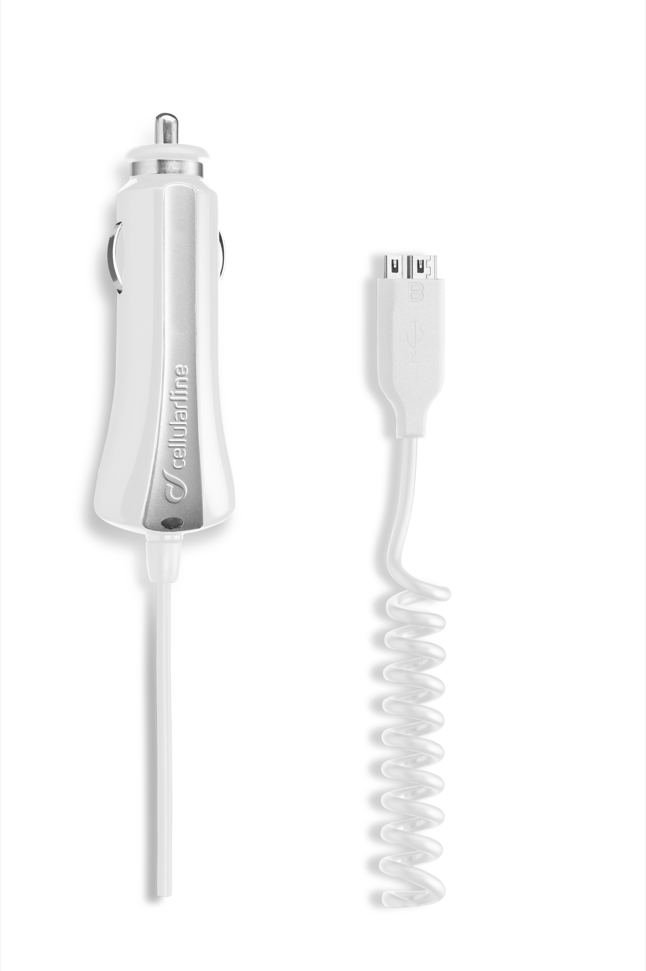 Car charger, micro-usb 3.0, 2.1A, white