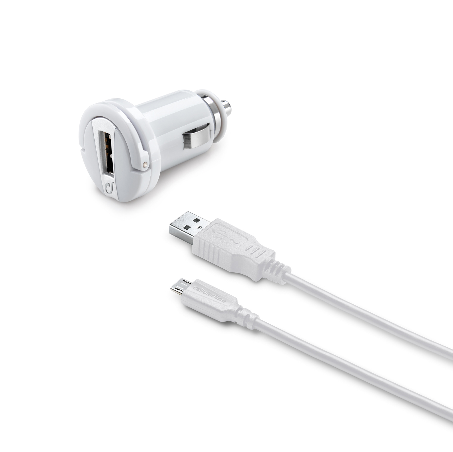 Chargeur voiture kit, 10W/2A micro-usb Huawei & autres, blanc