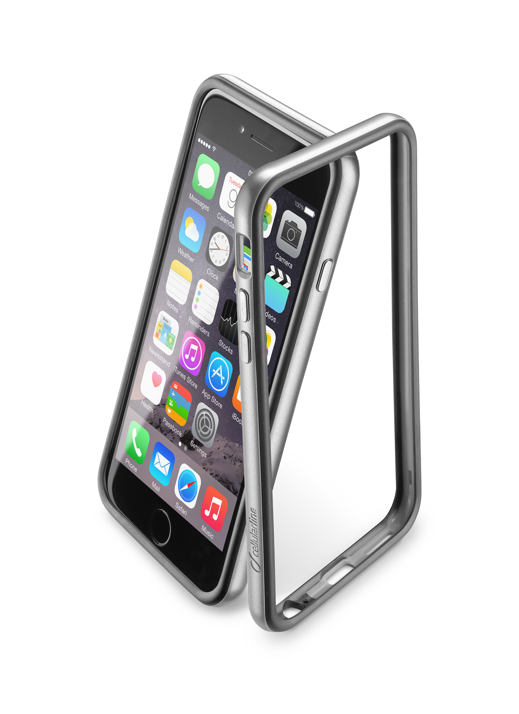 iPhone 6s/6, coque, bumper satin, gris