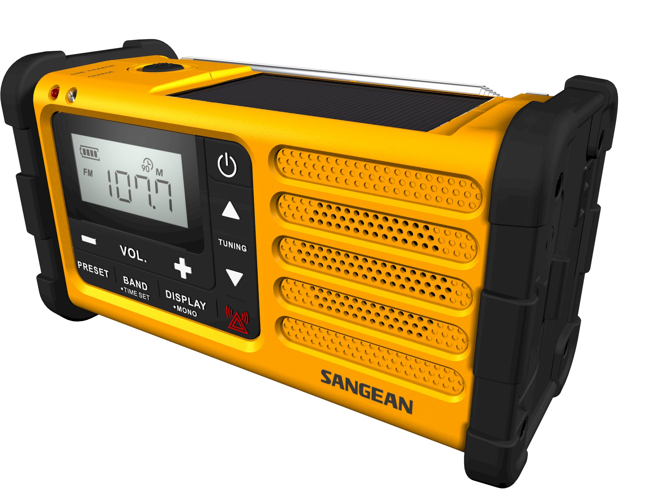MMR-88, dynamo radio FM/AM, solar, yellow