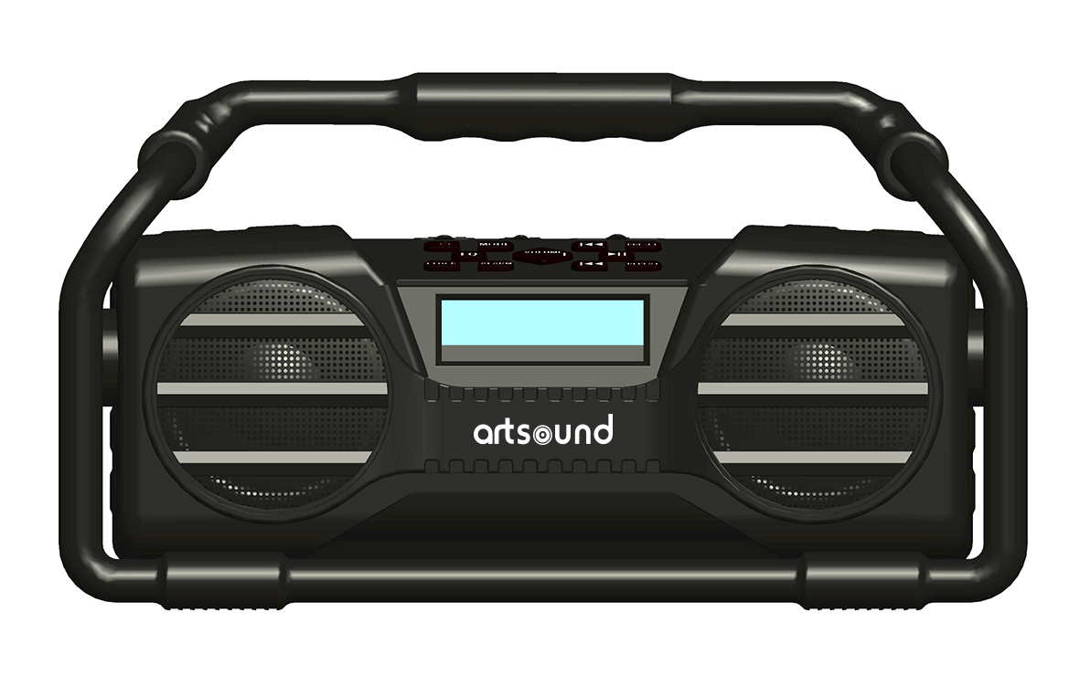 U6, digital recharg. all-round radio, FM/SD/AUX/BT, black