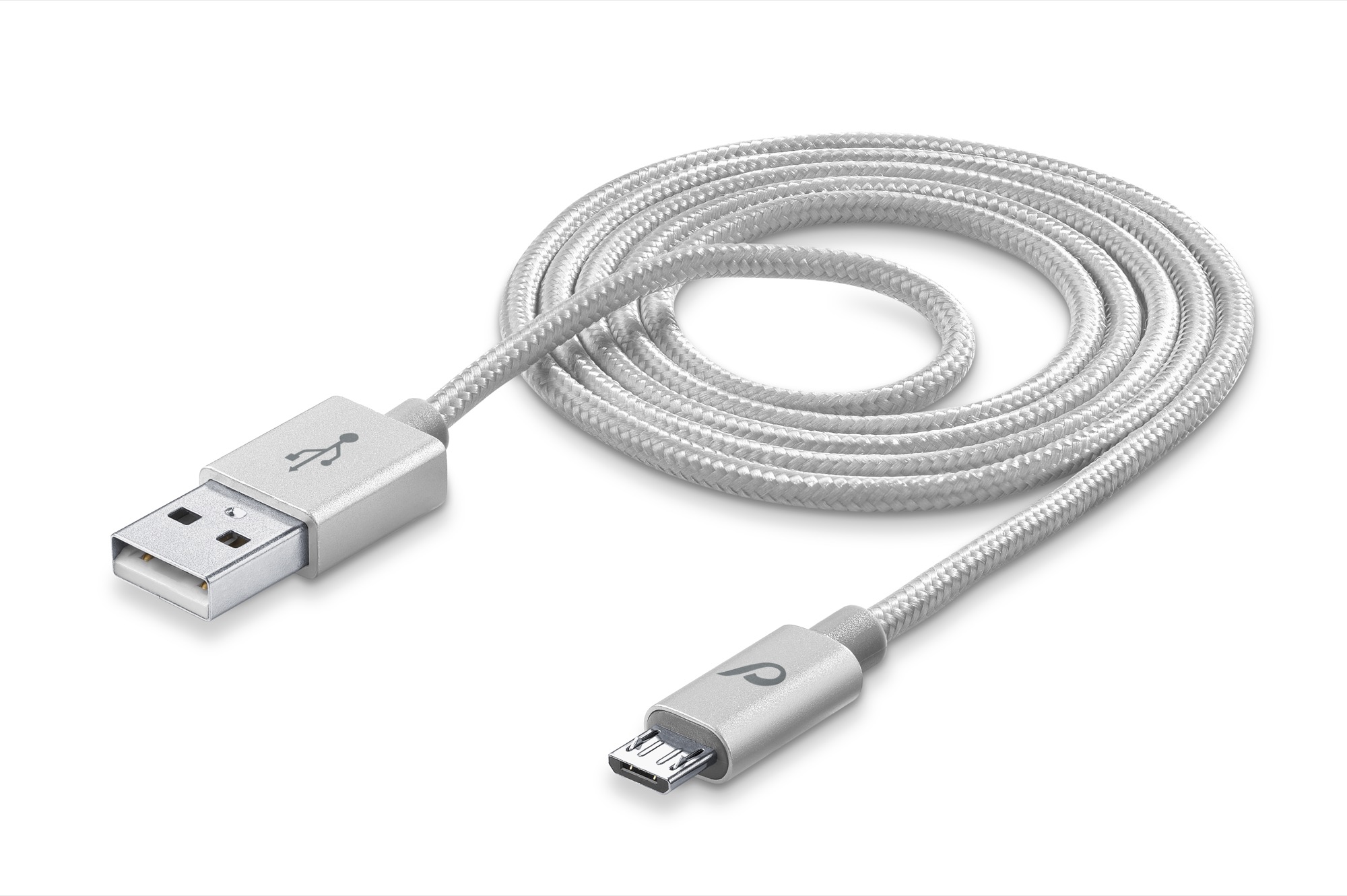 Data cable, long life, micro-usb, 1m, silver