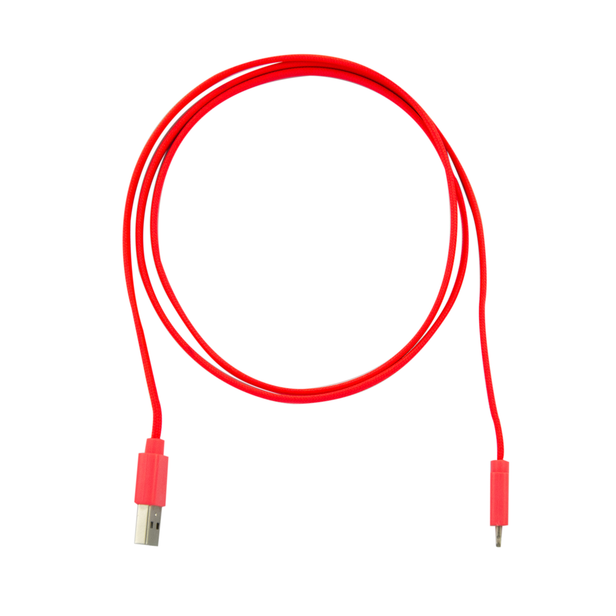 Data cable, Apple lightning (1m), nylon, flat, red