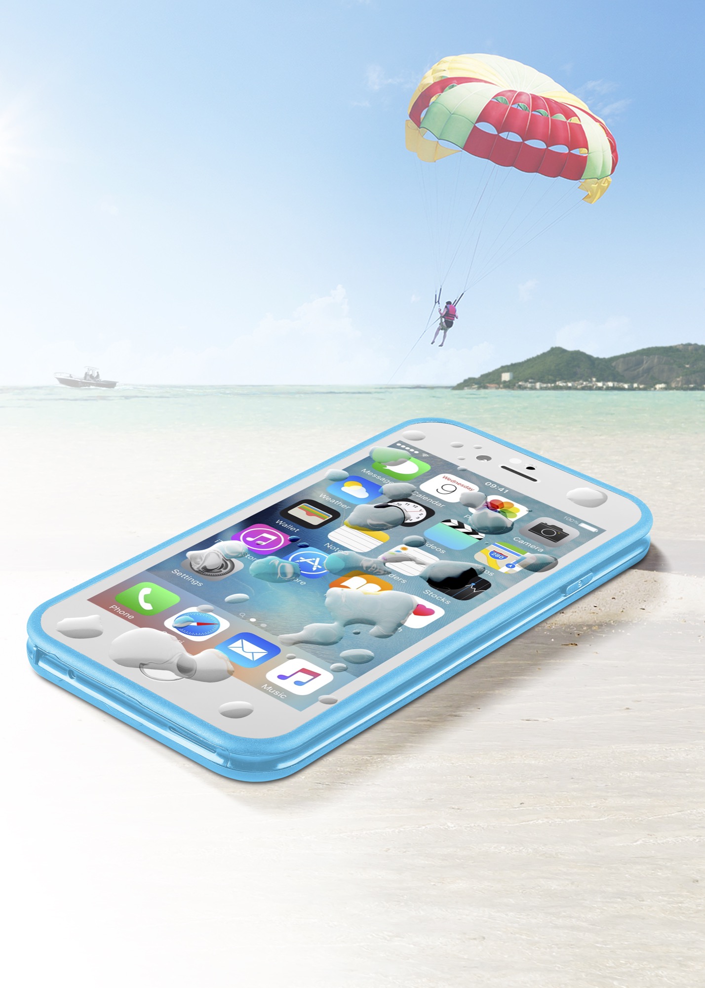 Voyager compact, iPhone 6, waterproof IPx6, blue