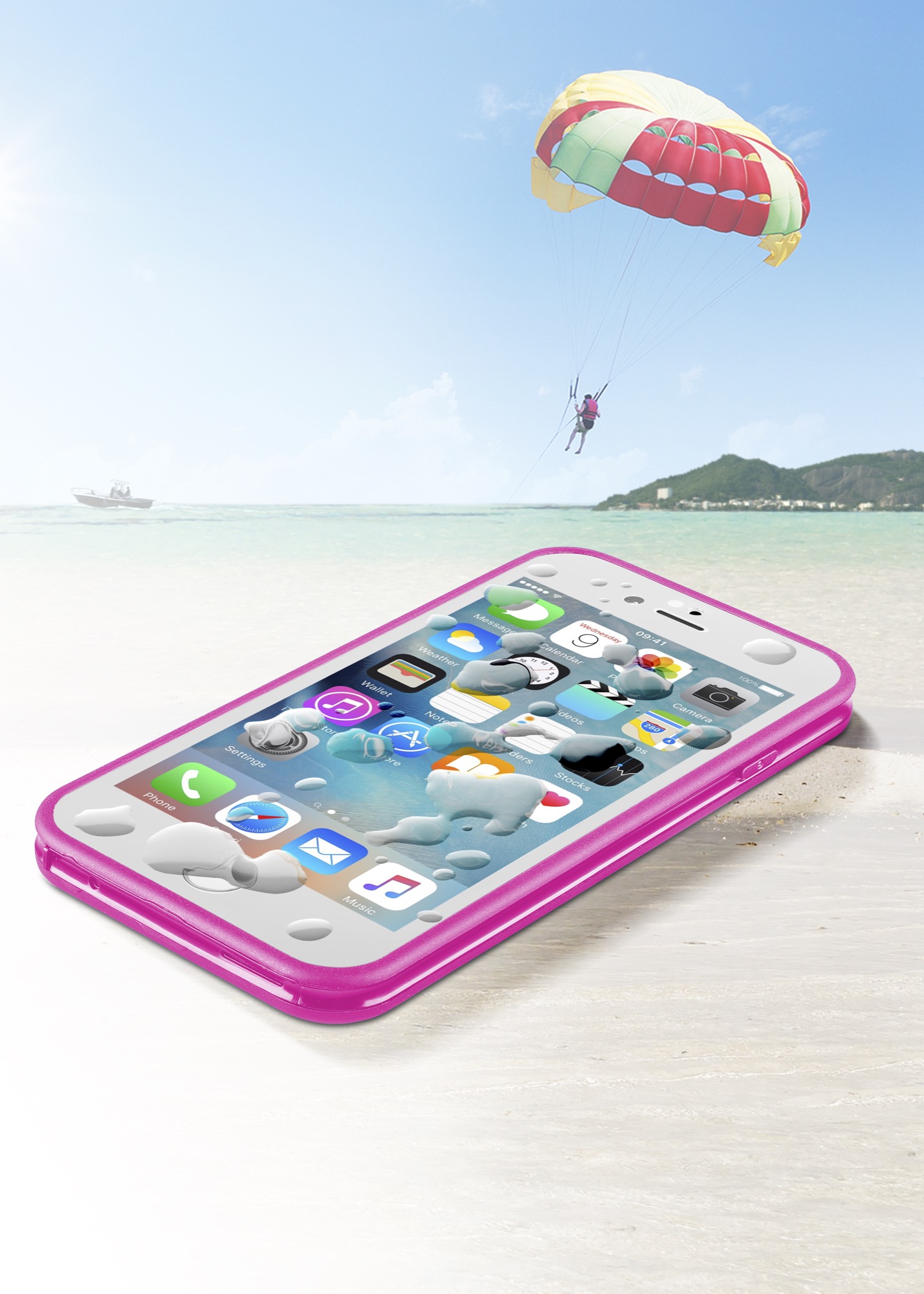 Voyager compact, iPhone 6, waterbestendig IPx6, roze