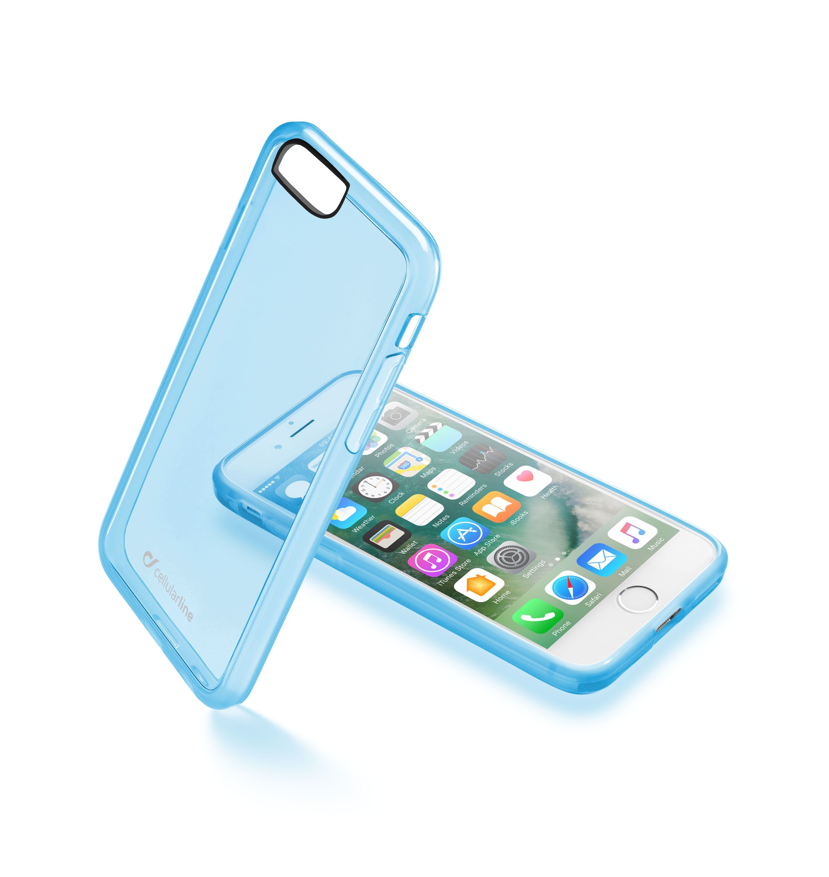 iPhone 8/7, cover, clear color, blue