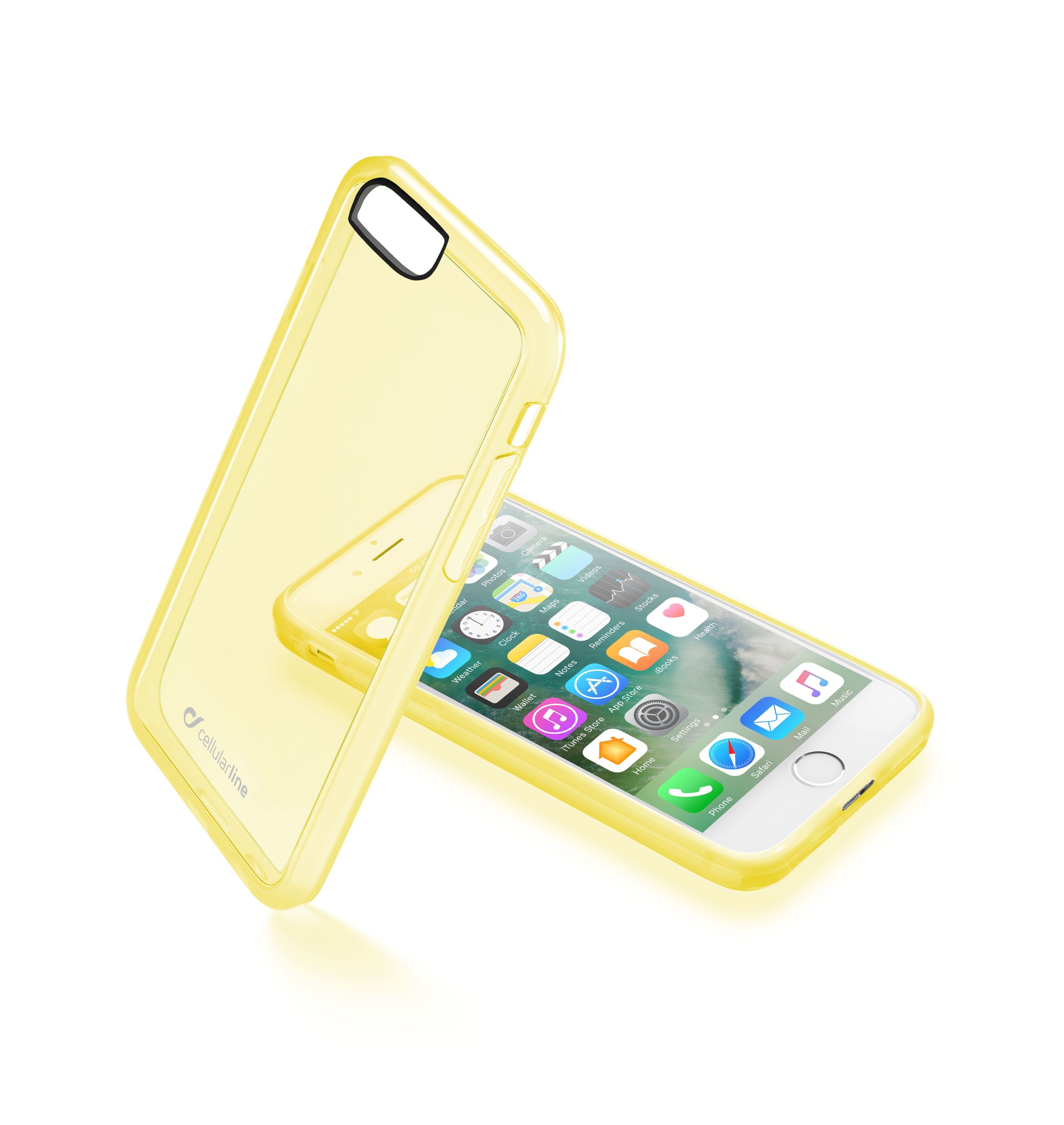 iPhone 8/7, coque, clear color, jaune
