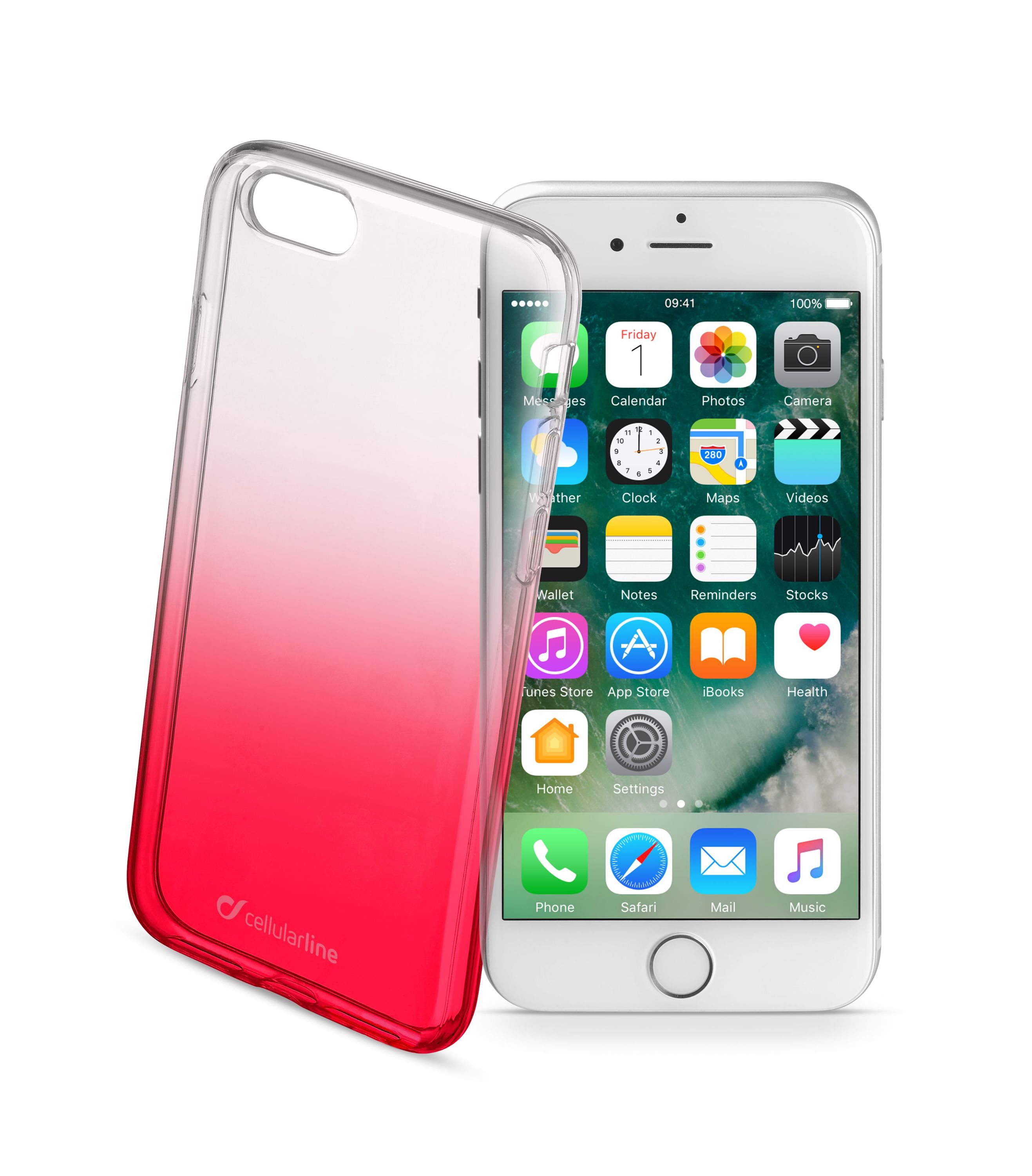 iPhone SE (2020)/8/7, cover, shadow, red