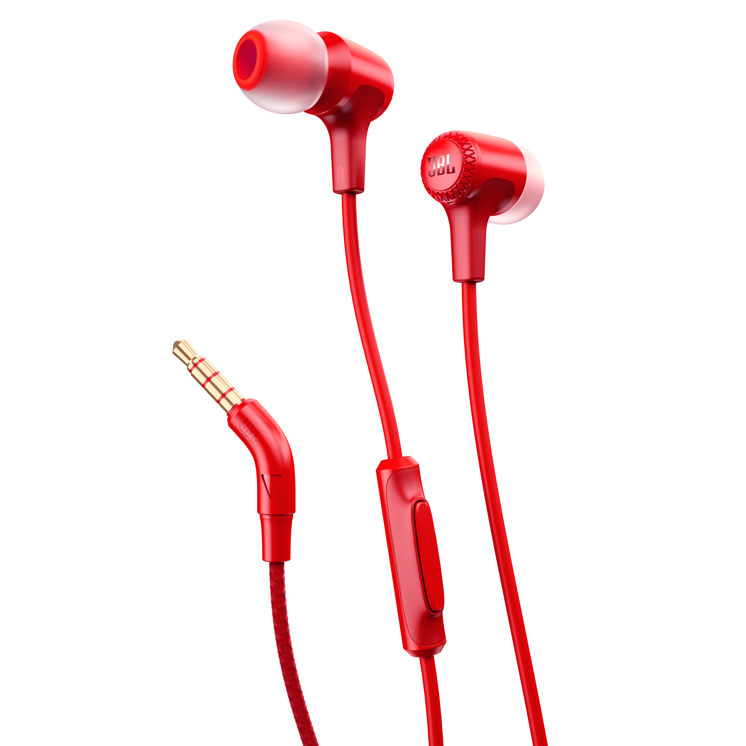 E15, in-ear HPH, mic/rm, red