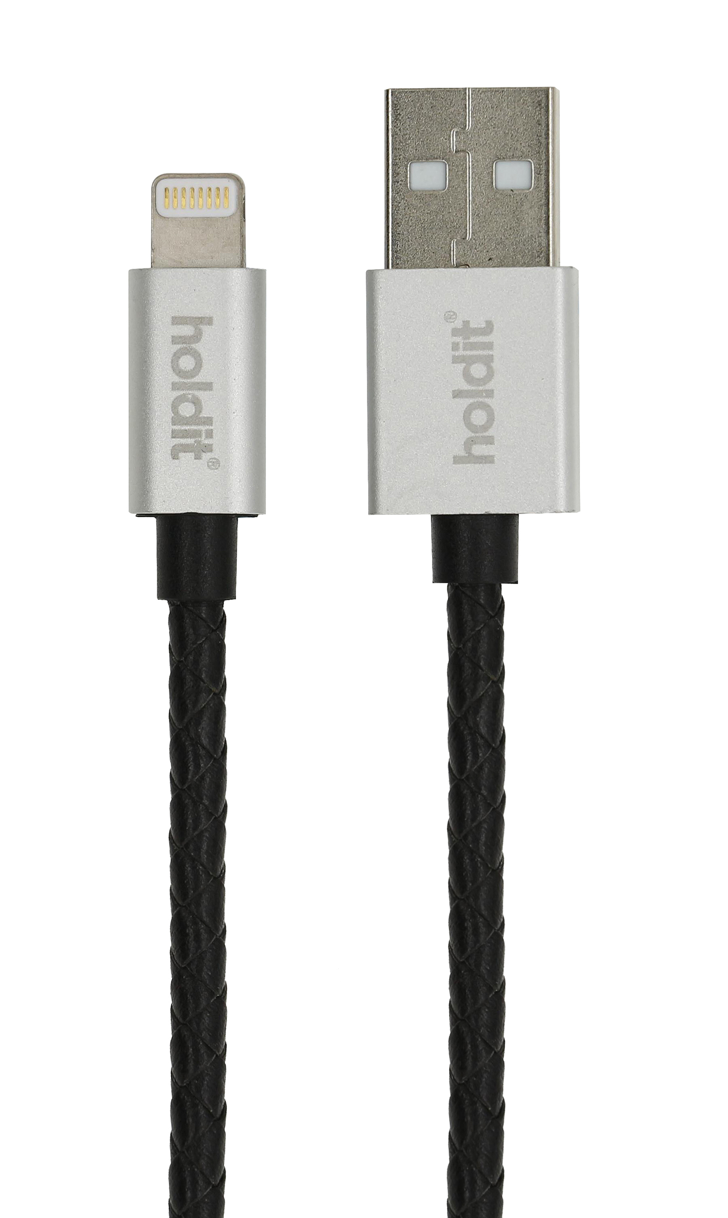 Usb cable, selected lightning, 1m braided, black/silver