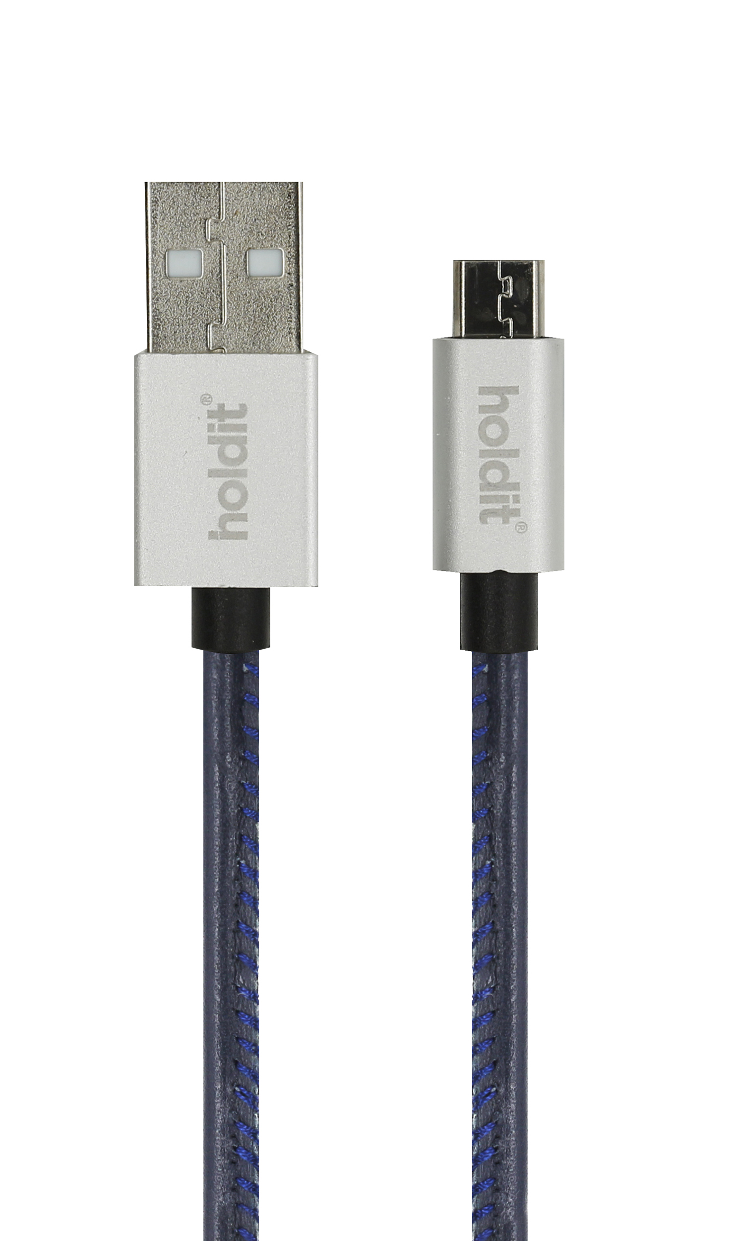 Usb kabel, selected micro-usb 1m, blauw/zilver