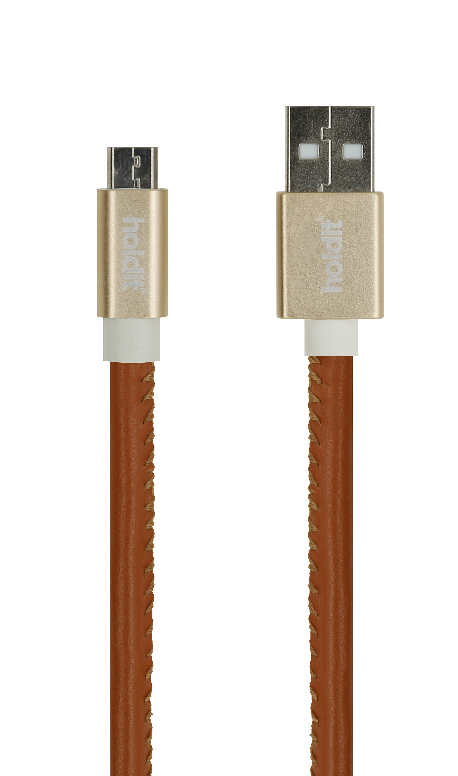 Usb kabel, selected micro-usb 1m, bruin/goud