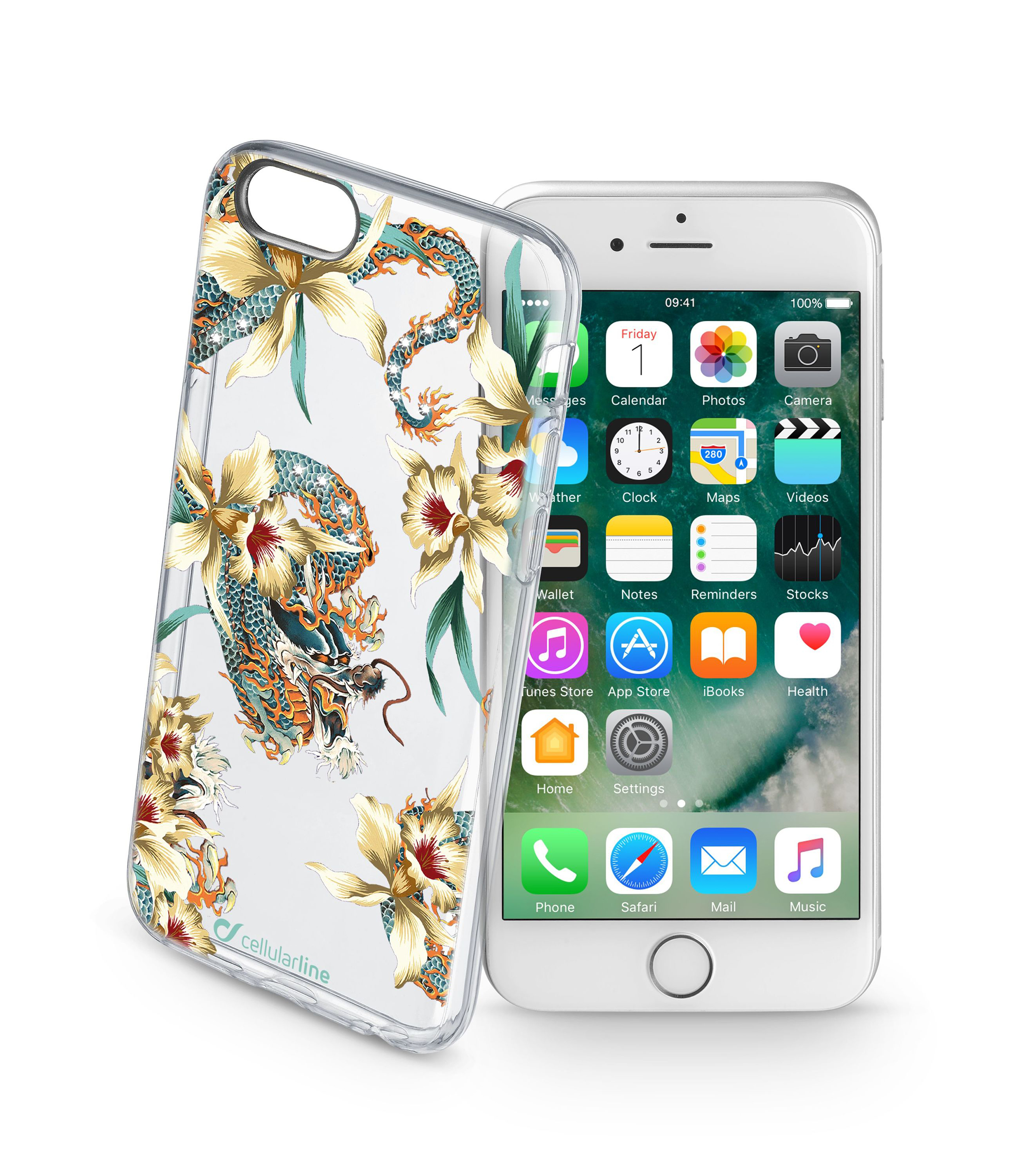 iPhone 8/7, coque, style, dragon