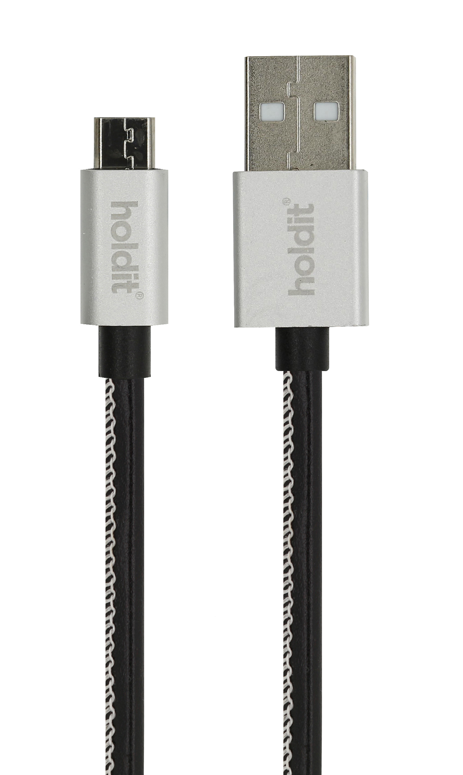 Usb kabel, selected micro-usb 1m, zwart/zilver
