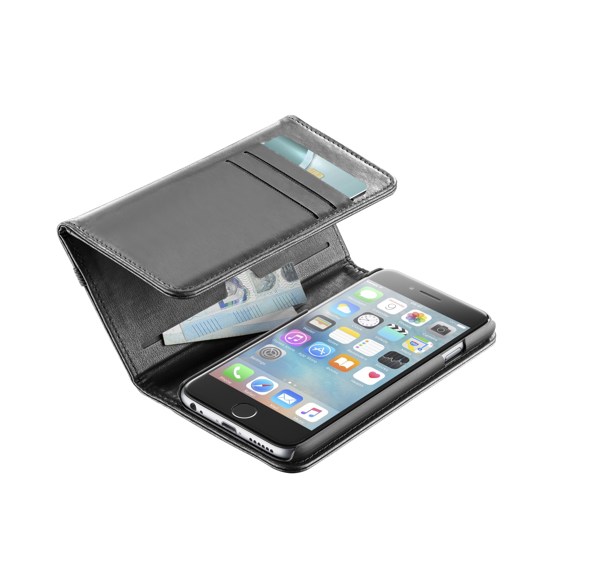 iPhone 6/6s, case, wallet, black