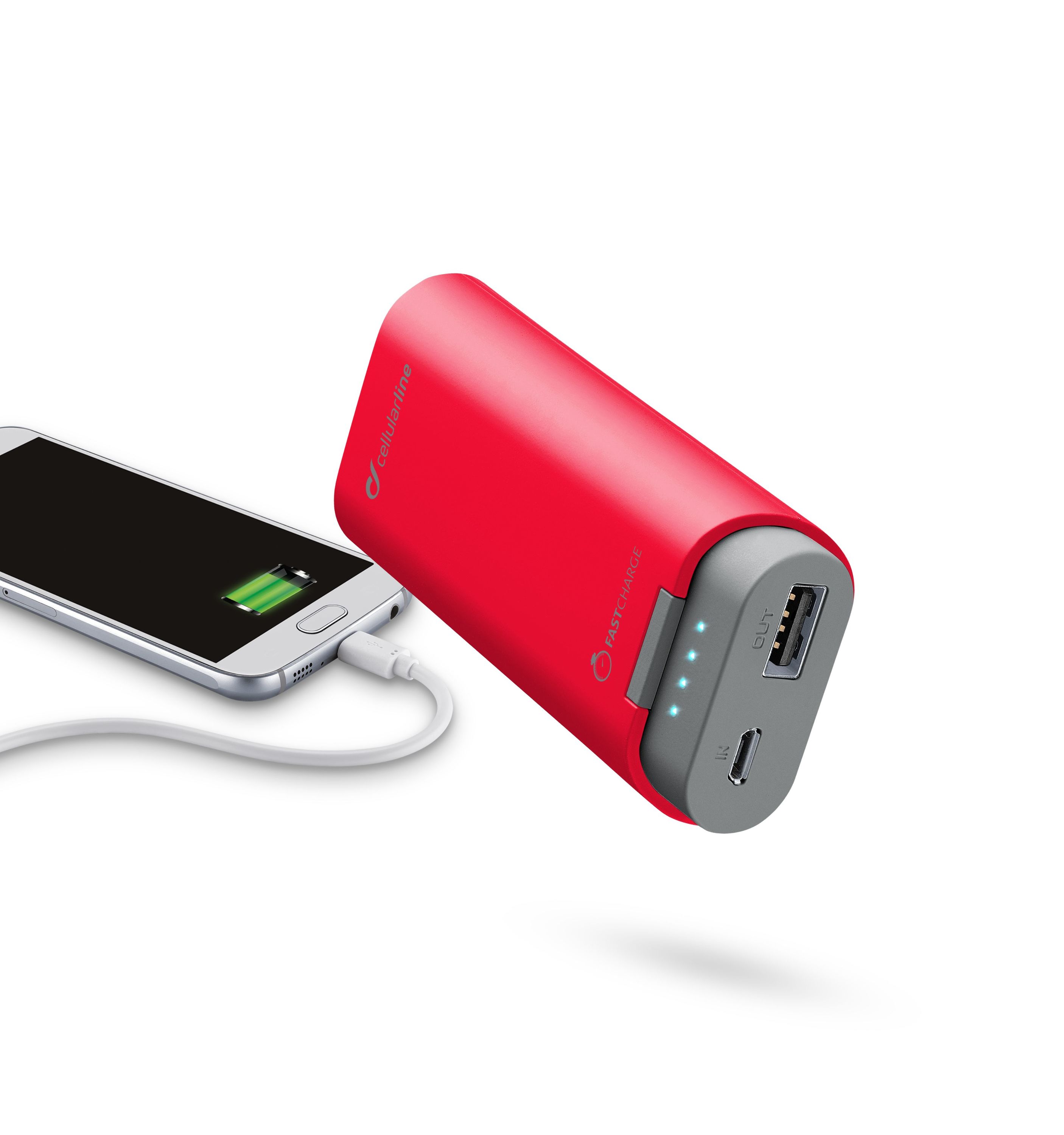 Portable charger, free power dual, 5200mAh, red