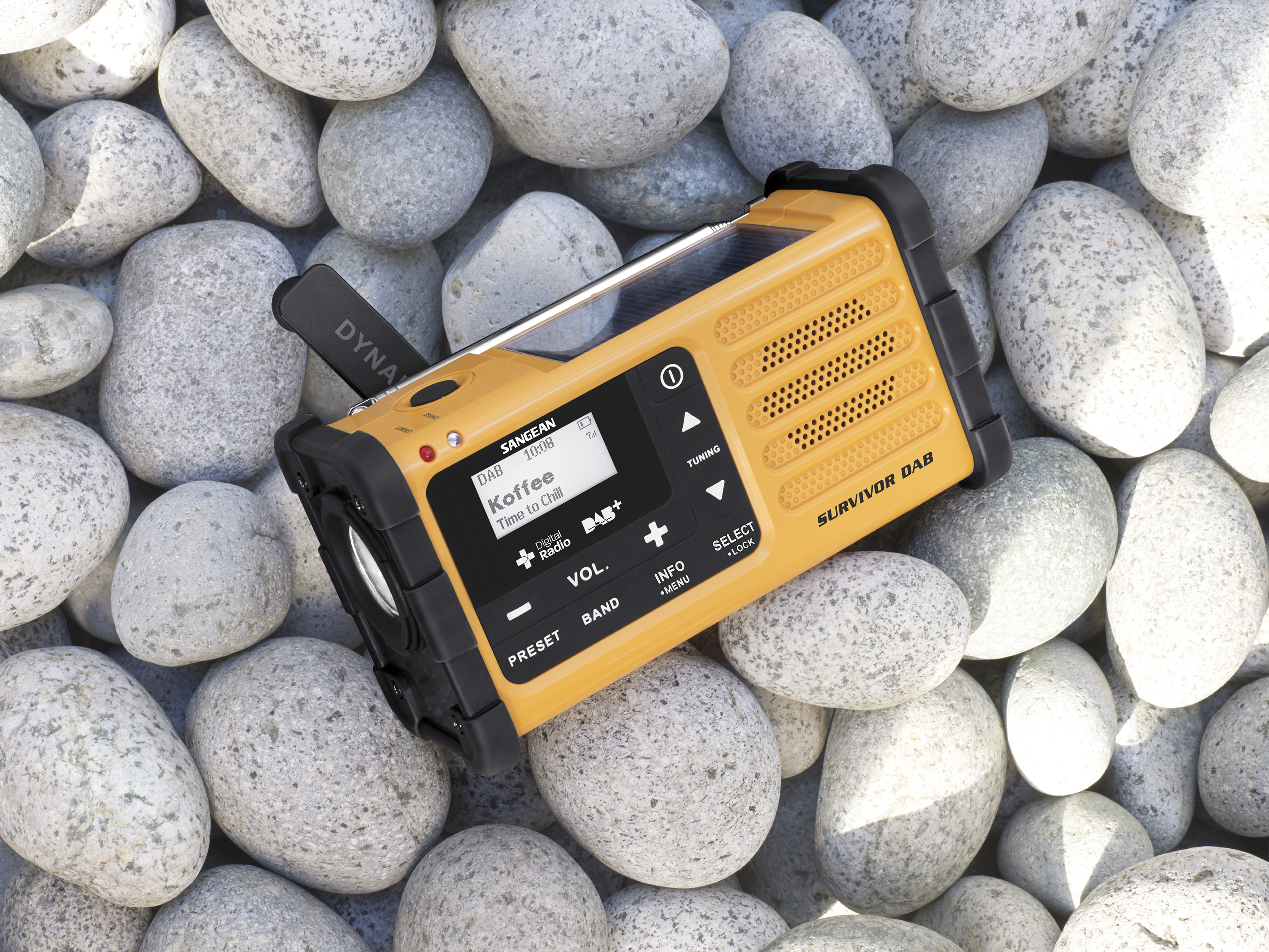 SURVIVOR MMR-88 DAB+, dynamo radio FM/AM, DAB+, solar, yellow