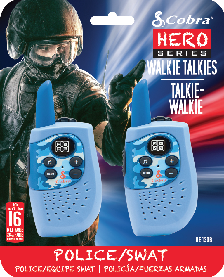 HM230B, walkie talkie, Hero Police/Swat, 2-pack, blue