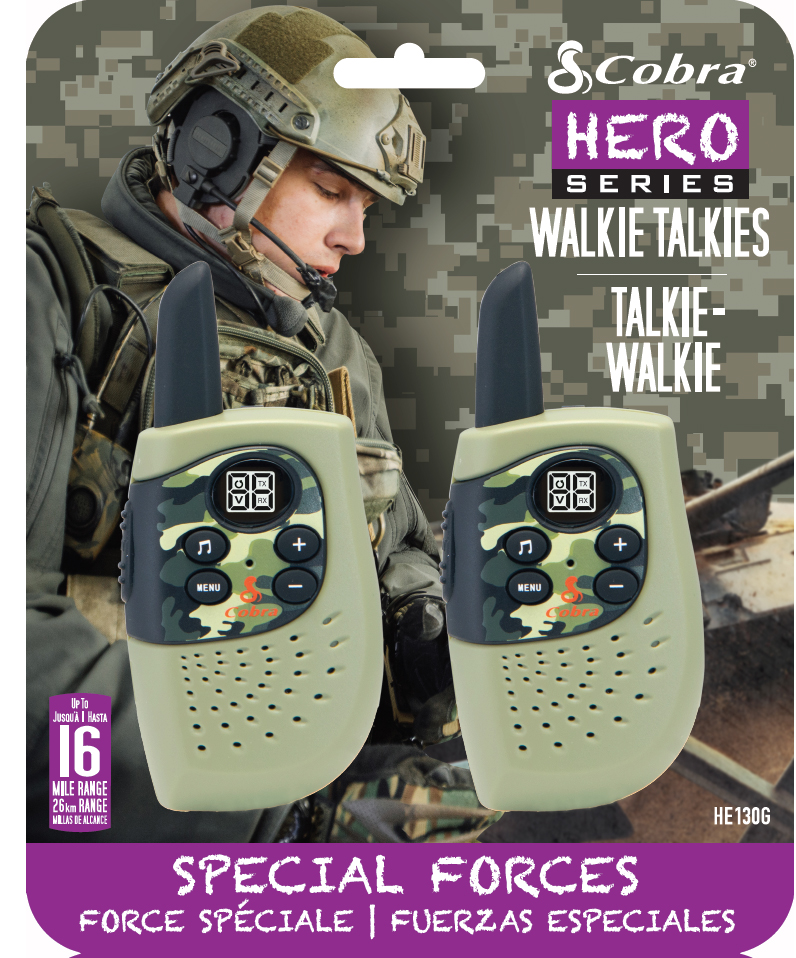 HM230G, walkie talkie, Hero Special forces, 2-pack, green