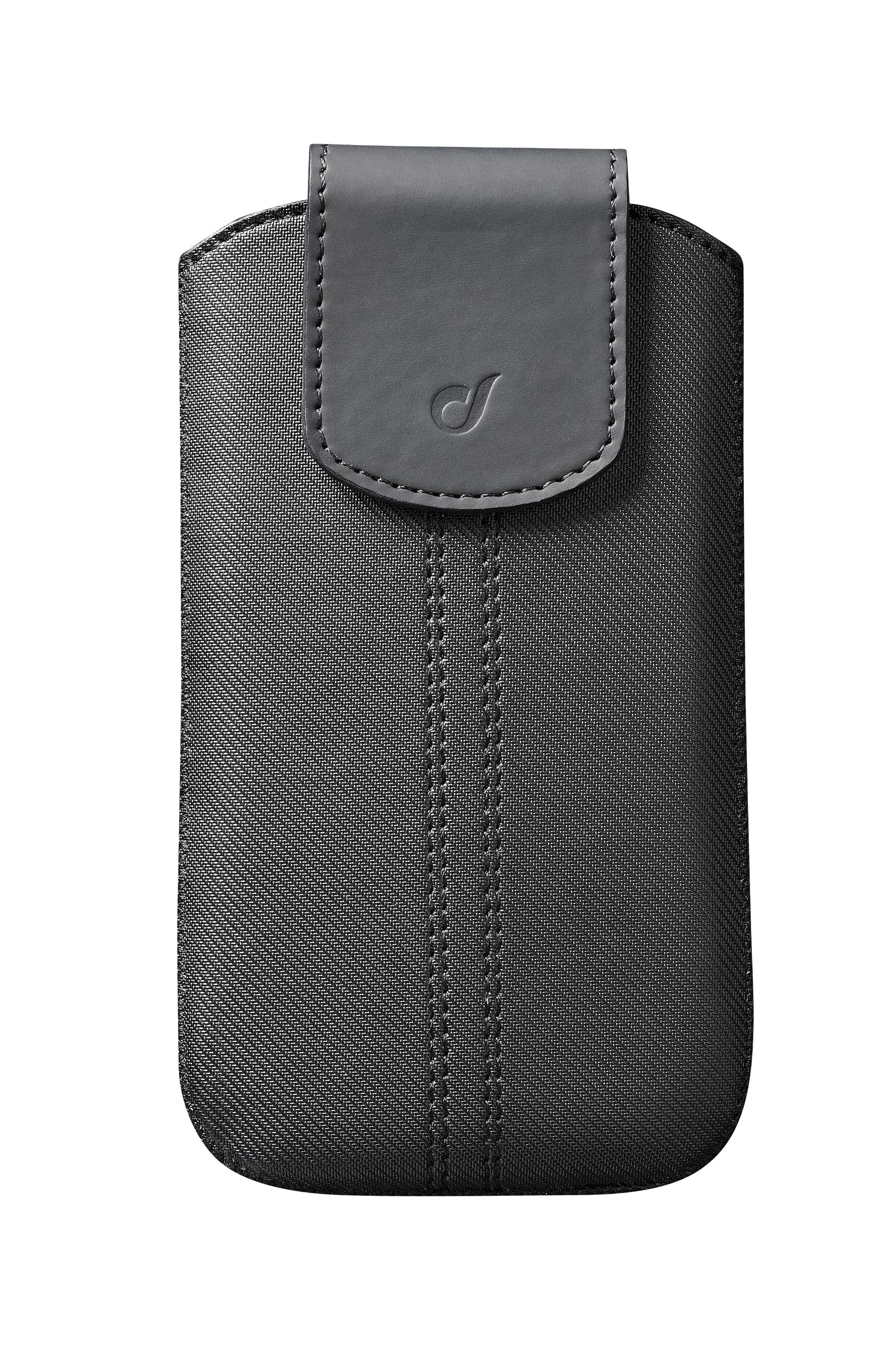 Sleeve smartphone, leather closure, slide&pull, 3XL, black