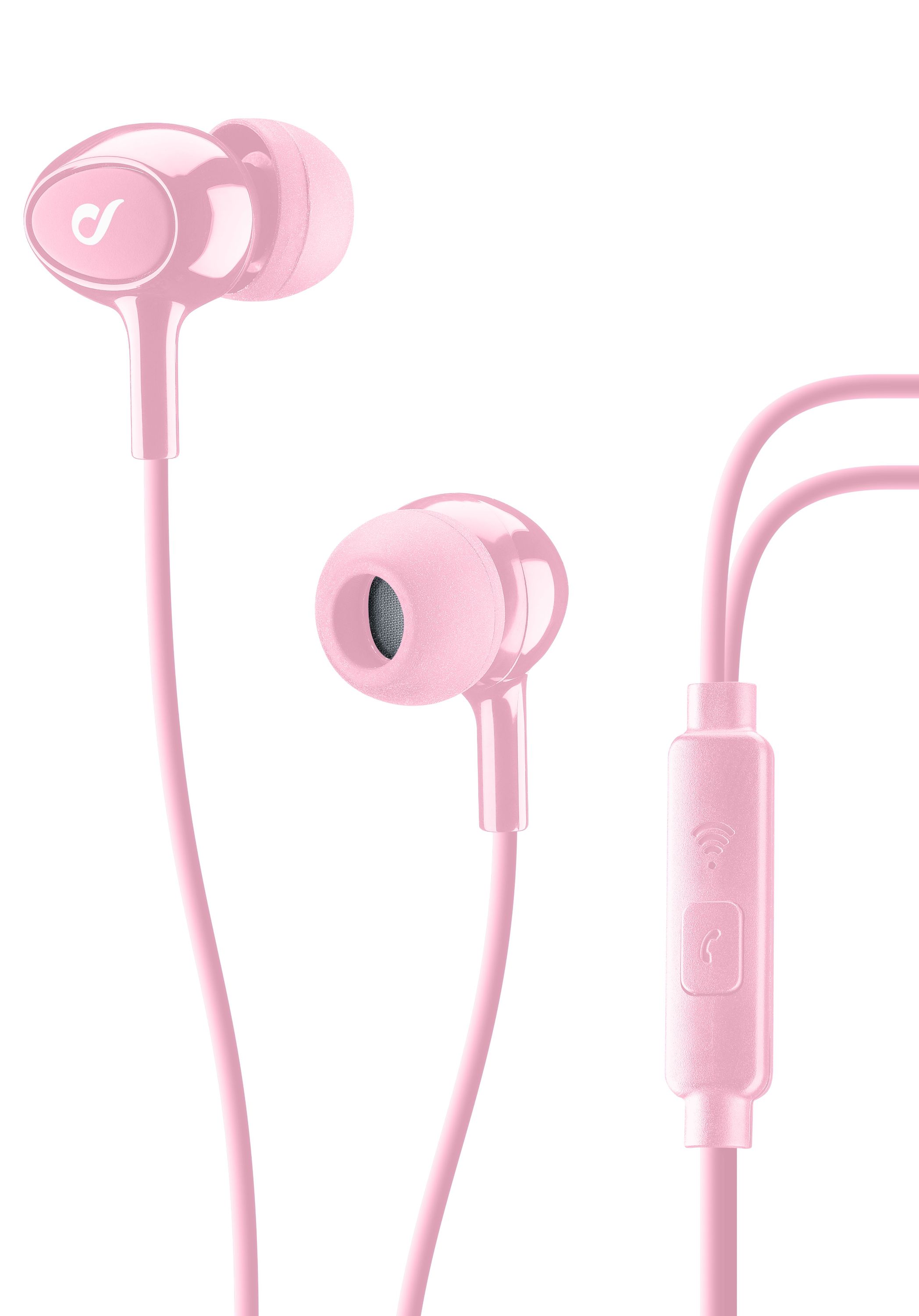Acoustic, in-ear HPH with mic, pink