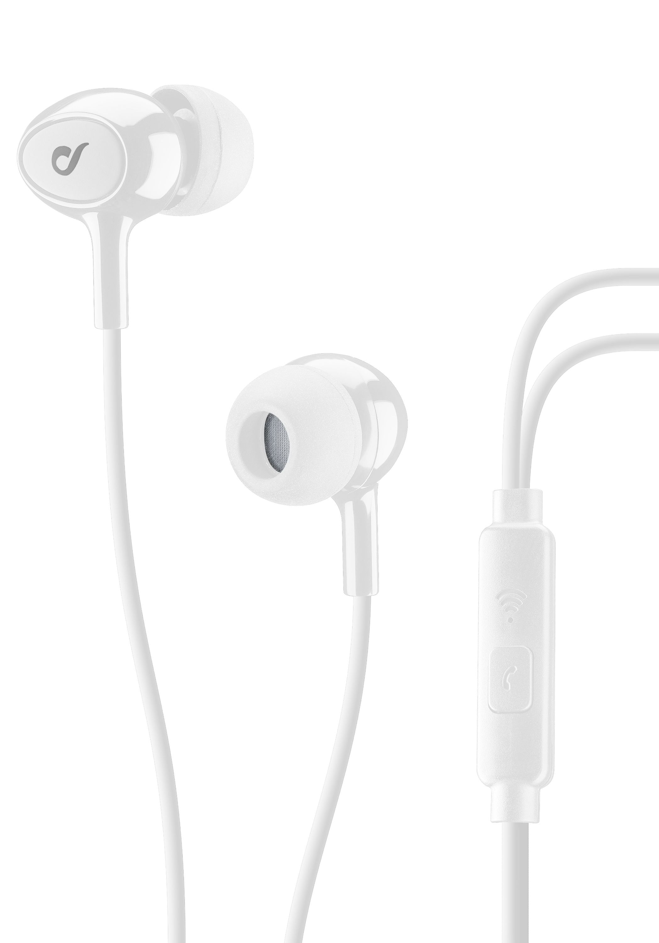 Acoustic, in-ear HPH with mic, white