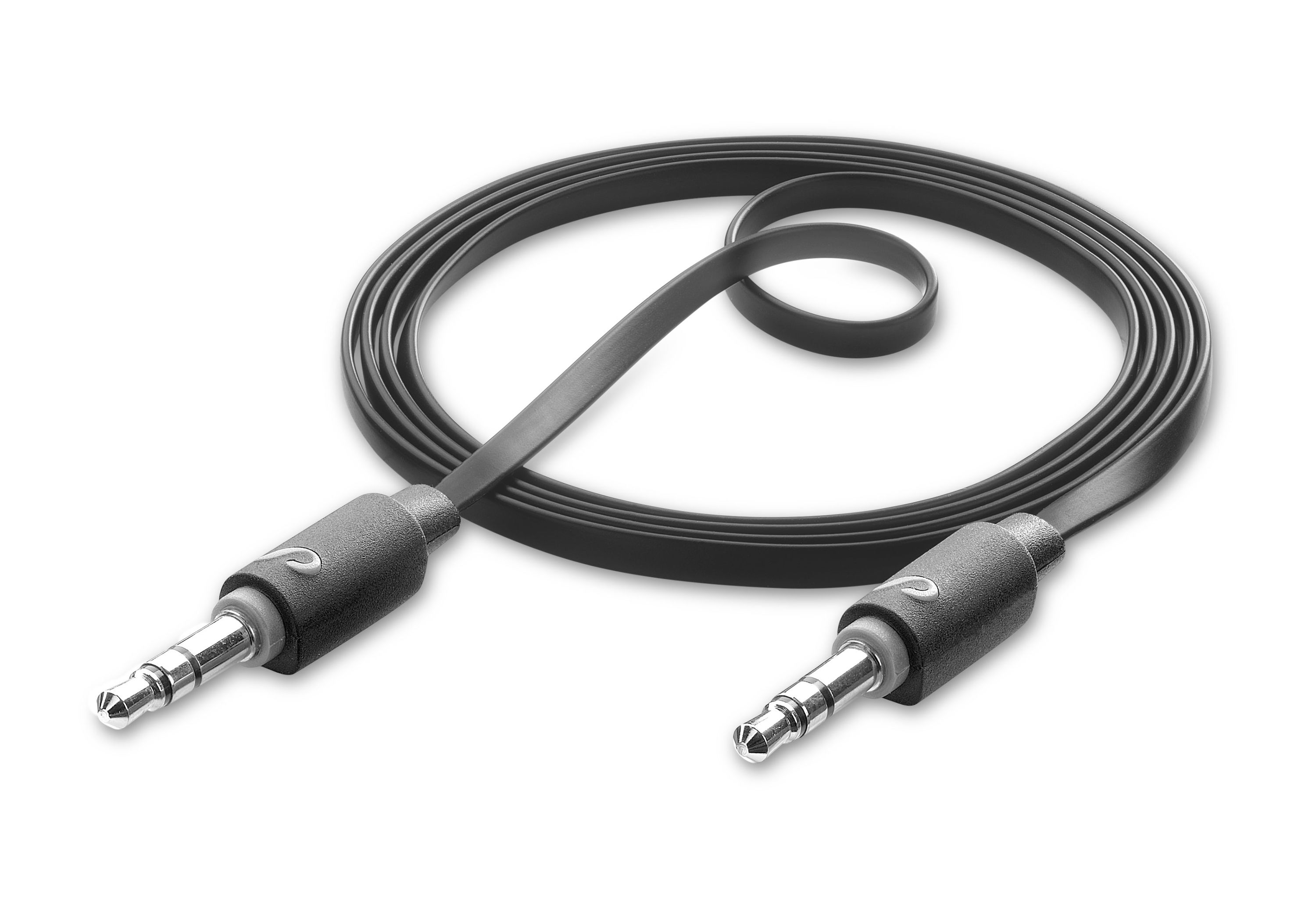 Aux audio kabel, 3,5mm to 3,5mm jack, 1m, zwart