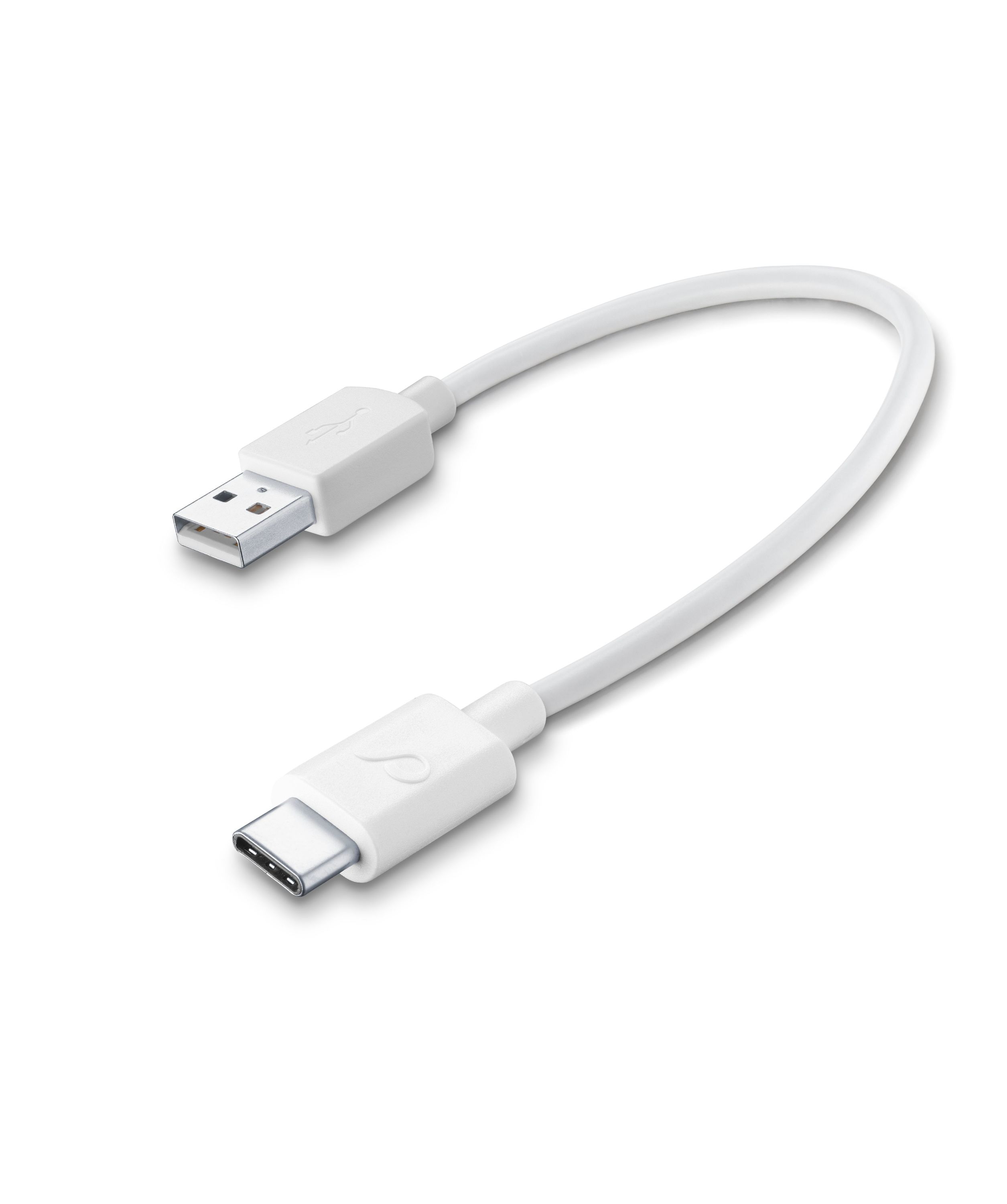 Usb cable, usb-a to usb-c 15cm, white