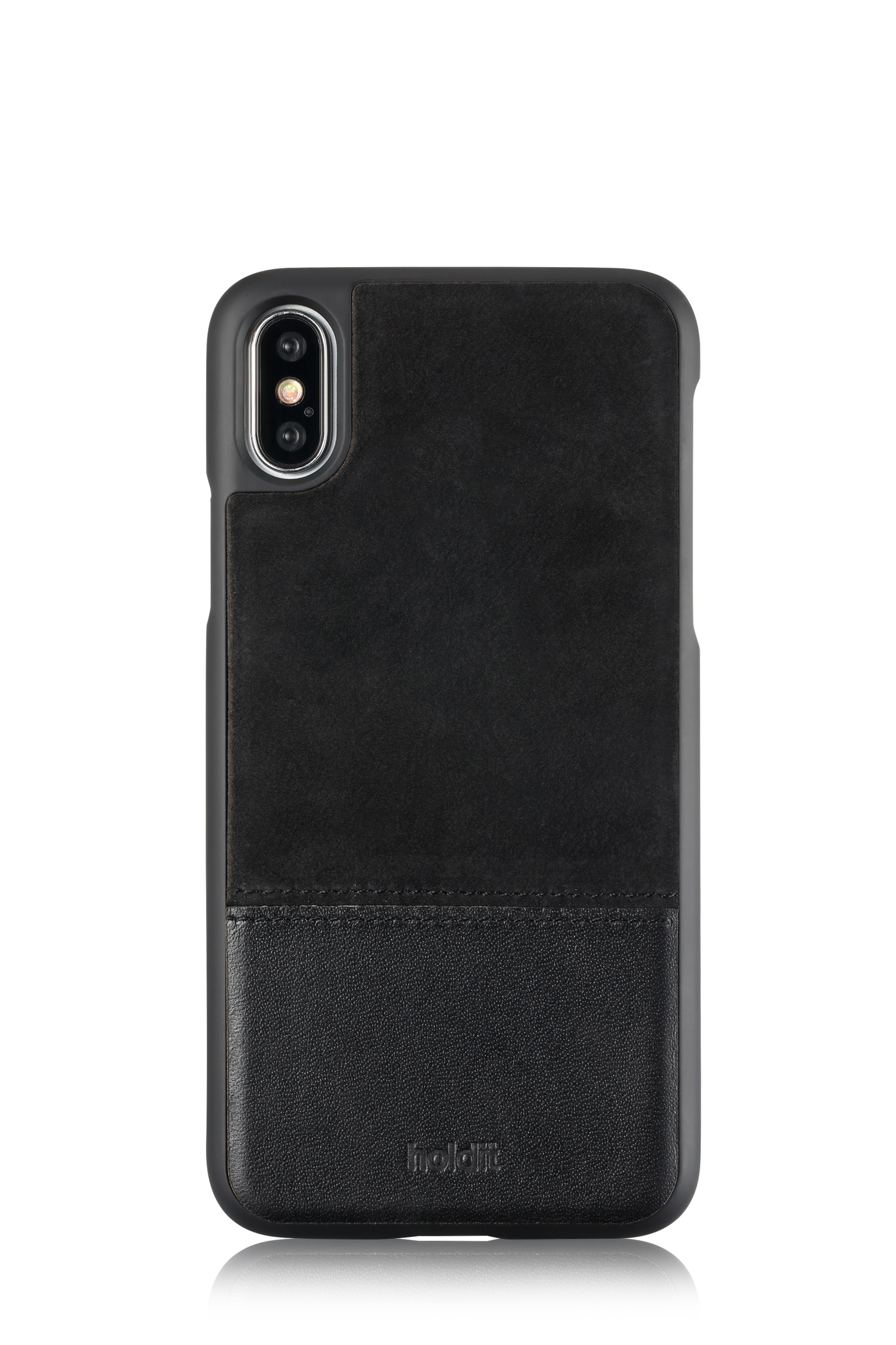 iPhone Xs/X, selected case leather/suede, black