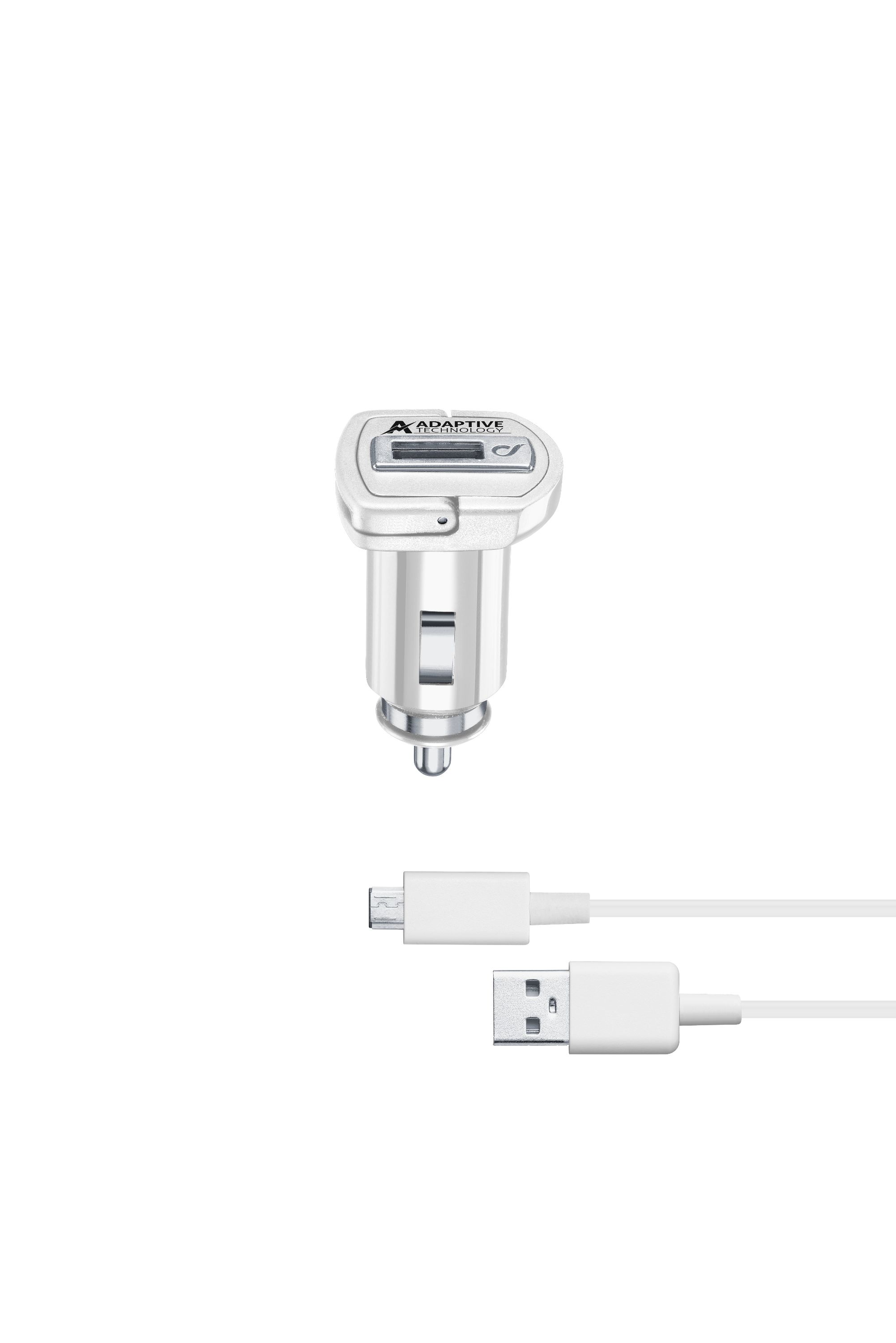 Car charger kit, 15W micro-usb Samsung adaptive, white