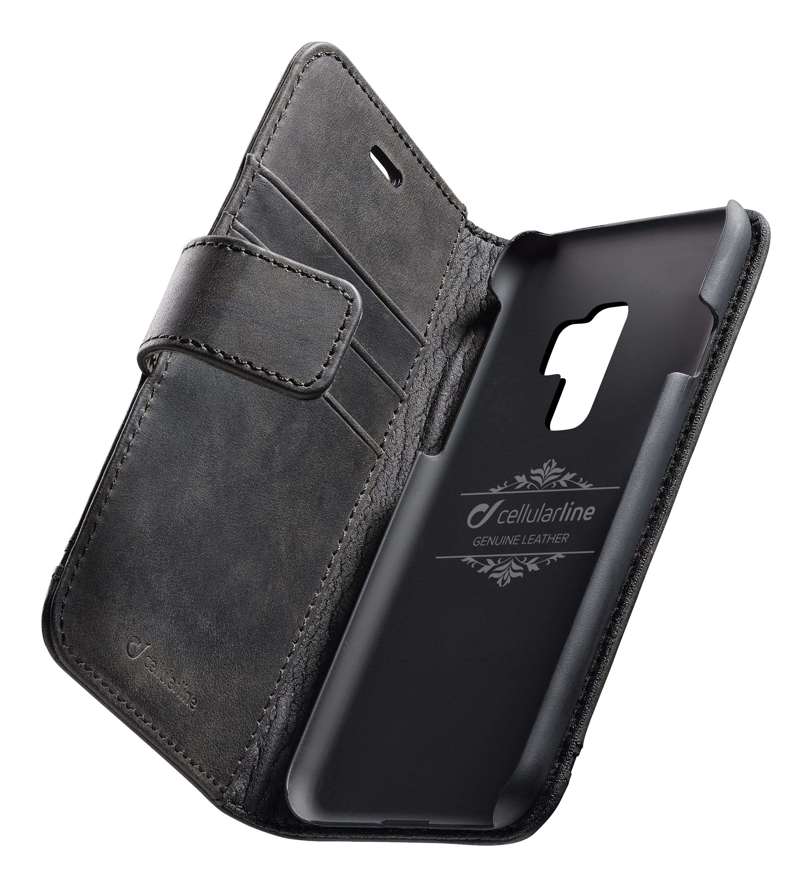 Samsung Galaxy S9 Plus, case premium leather, black