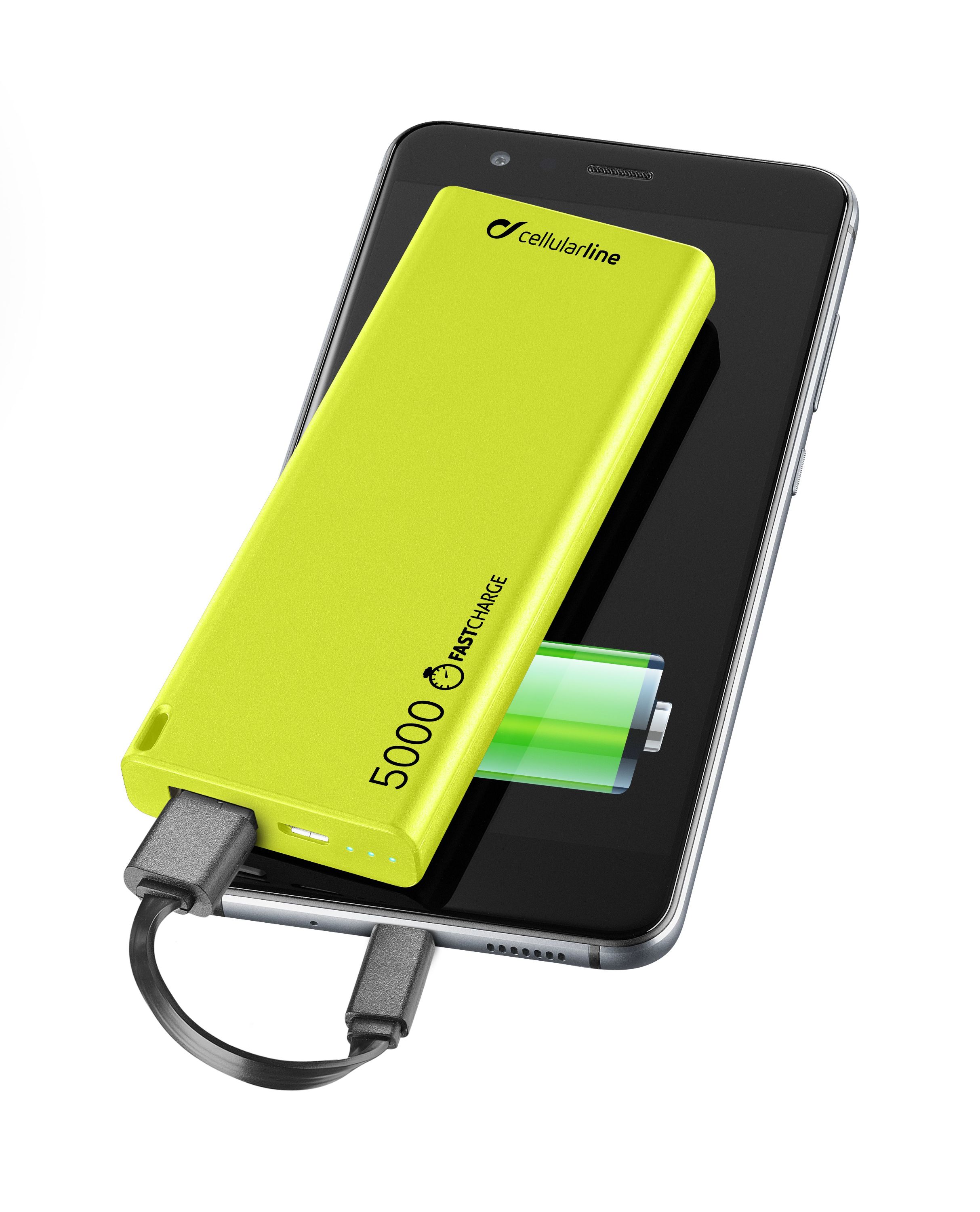 Portable charger usb, free power slim 5000mAh, green