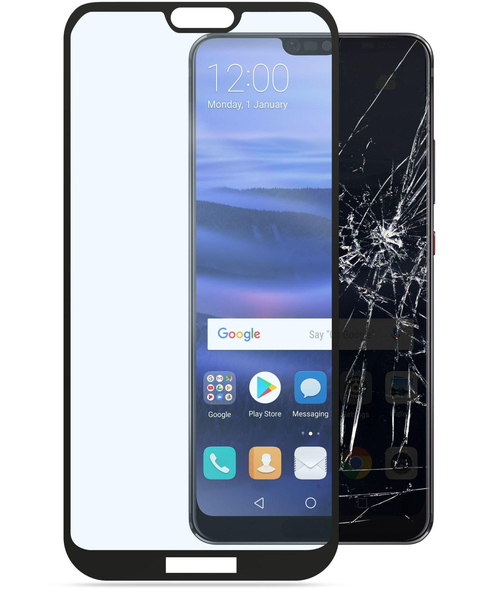Huawei P20 Lite, SP tempered glass capsule, black