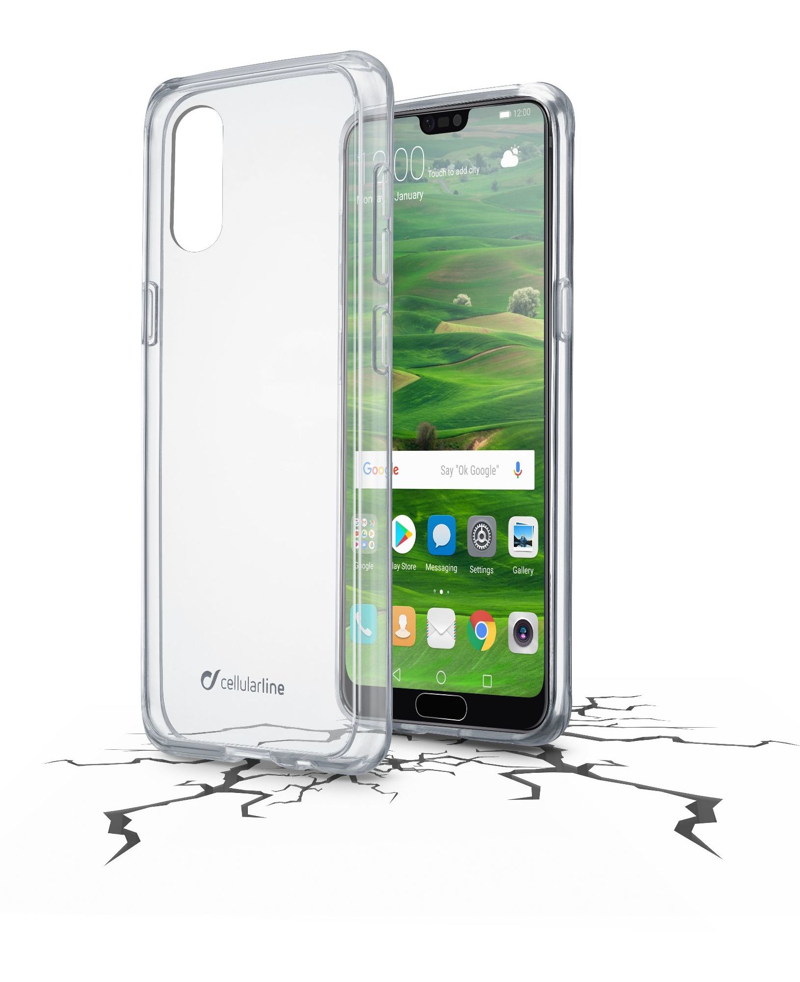 Huawei P20, case clear duo, transparent
