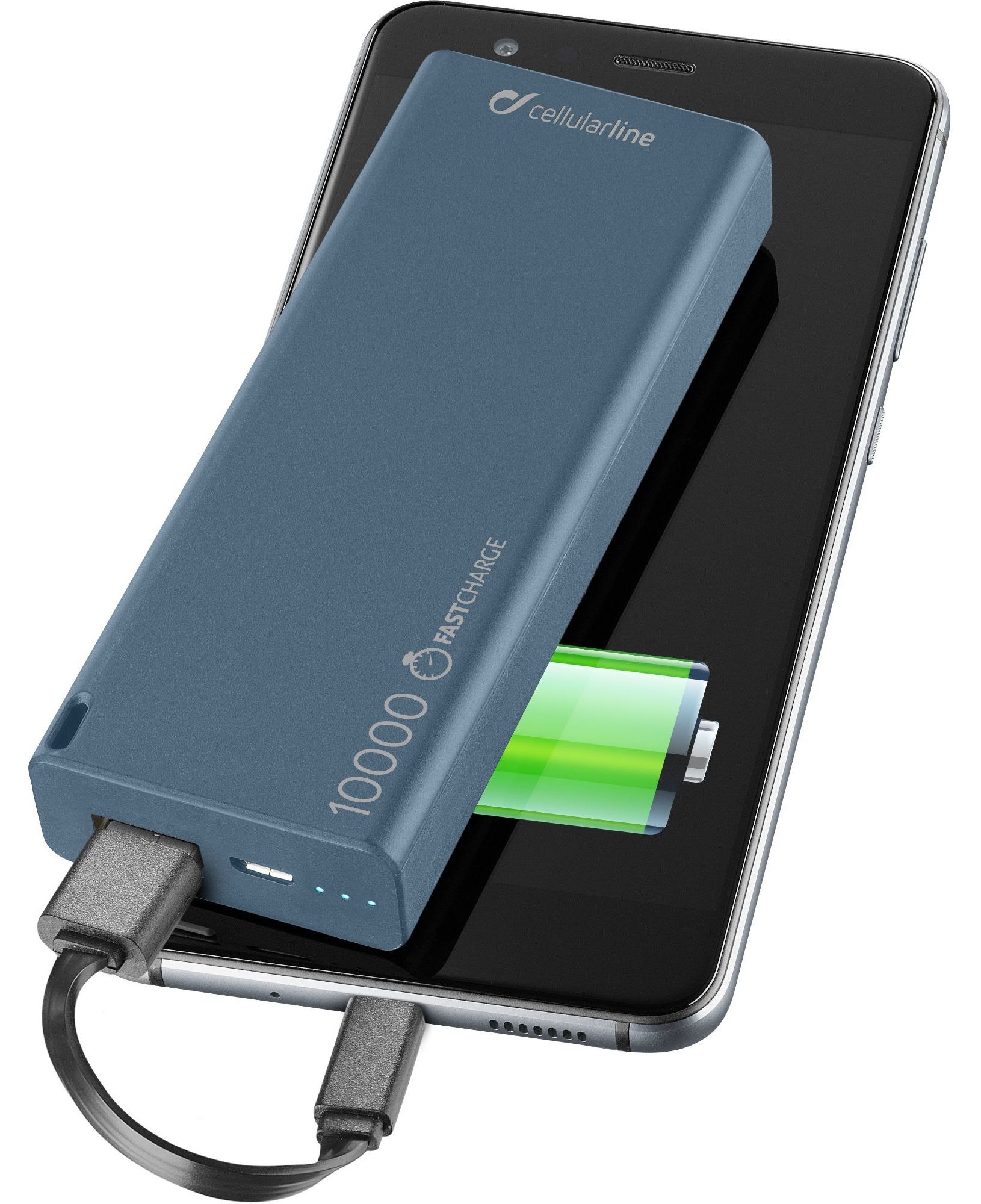 Portable charger usb, free power slim 10000mAh, blue