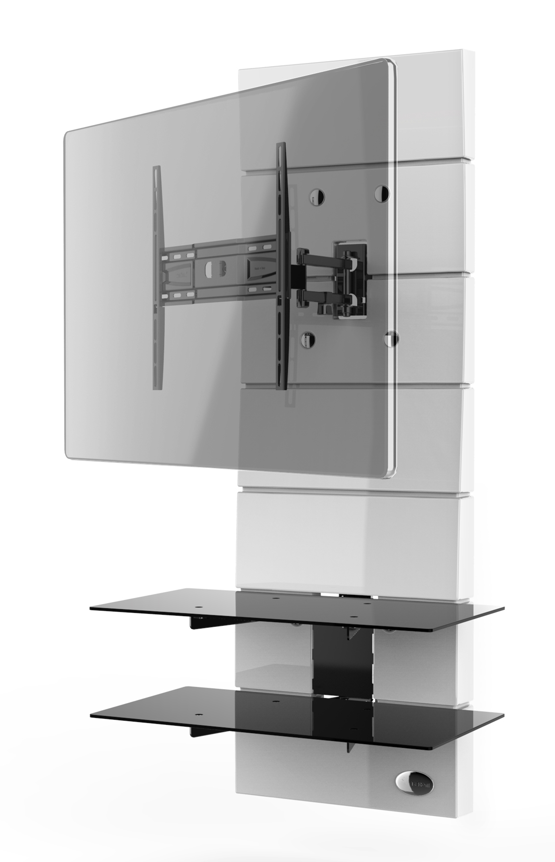 Ghost design 3000, wall cabinet double arm bracket multiple VESA, white