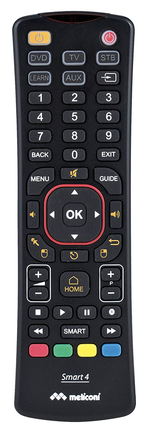Smart 4, universal remote control smart tv 4 in 1 Qwerty air mouse, black