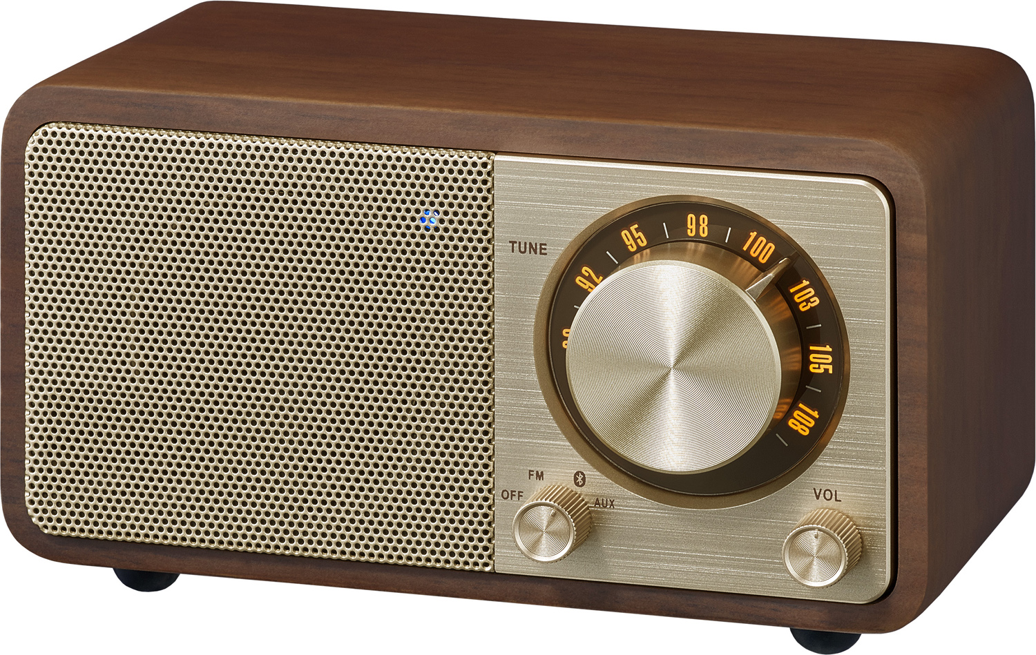 WR-7 (Genuine Mini), houten cabinet radio, FM/BT, kers