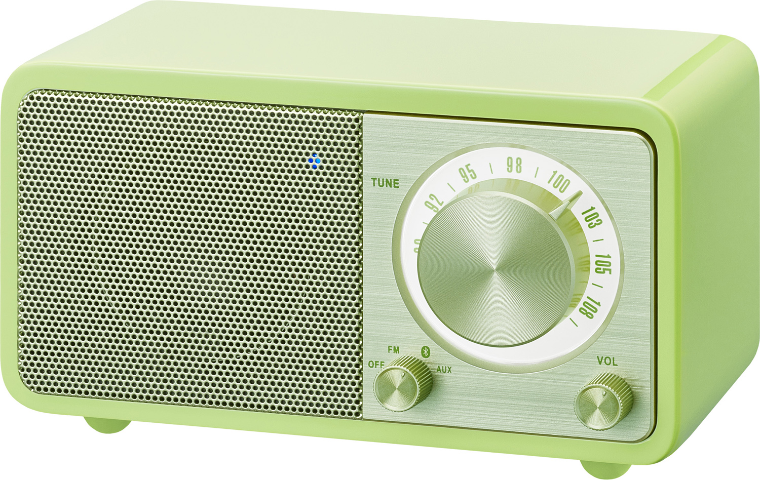 WR-7 (Genuine Mini), houten cabinet radio, FM/BT, groen