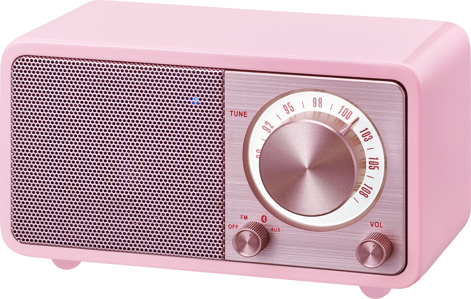 WR-7 (Genuine Mini), houten cabinet radio, FM/BT, roze