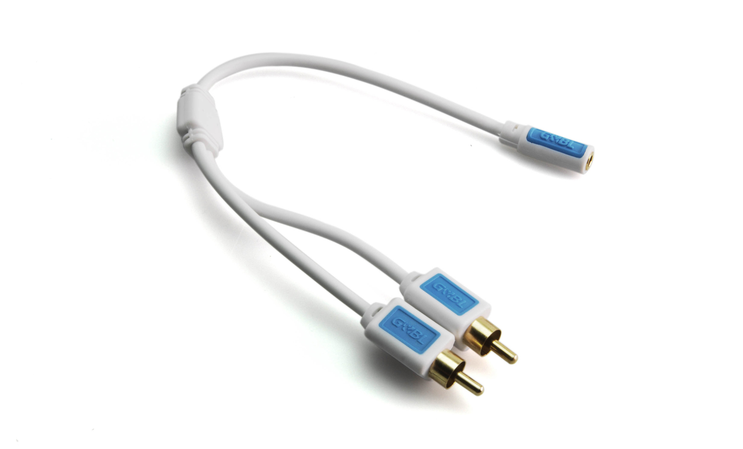 6746, Audio Cable 3,5mm/F / 2xRCA, 0.2m, White