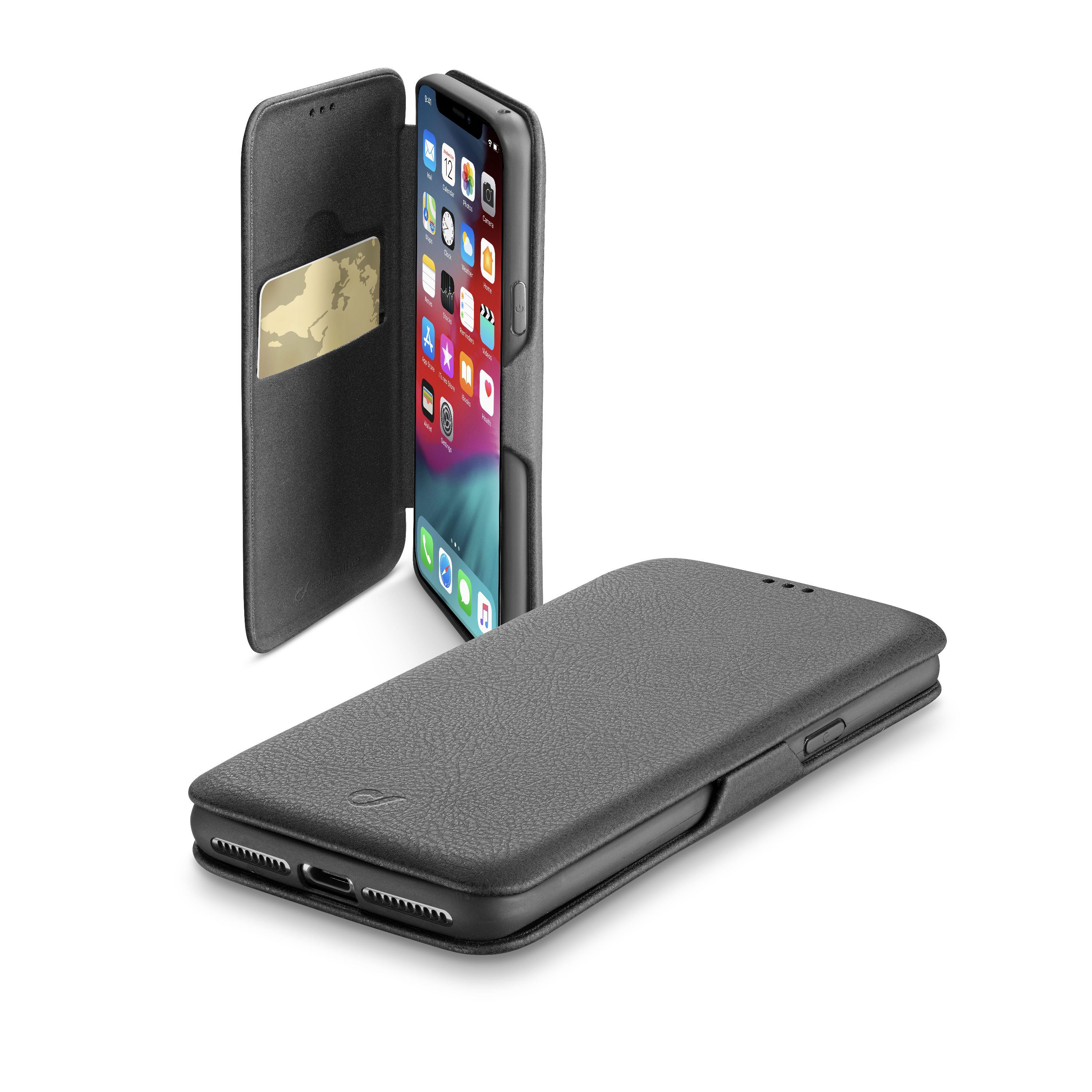 iPhone Xs Max, case book clutch, black