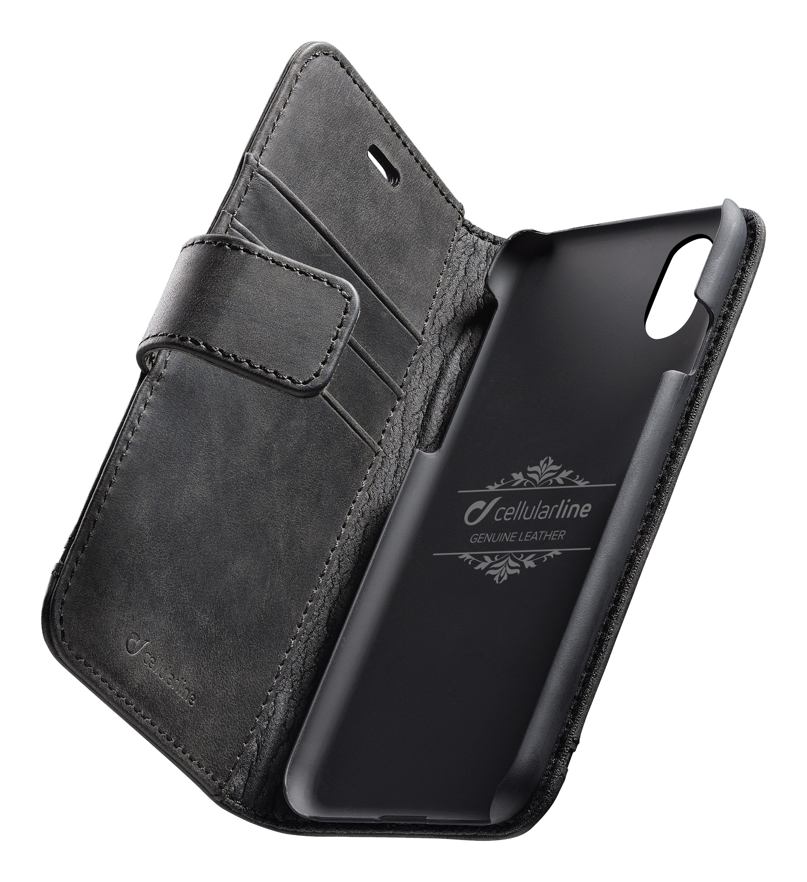 iPhone Xs Max, case premium leather, black
