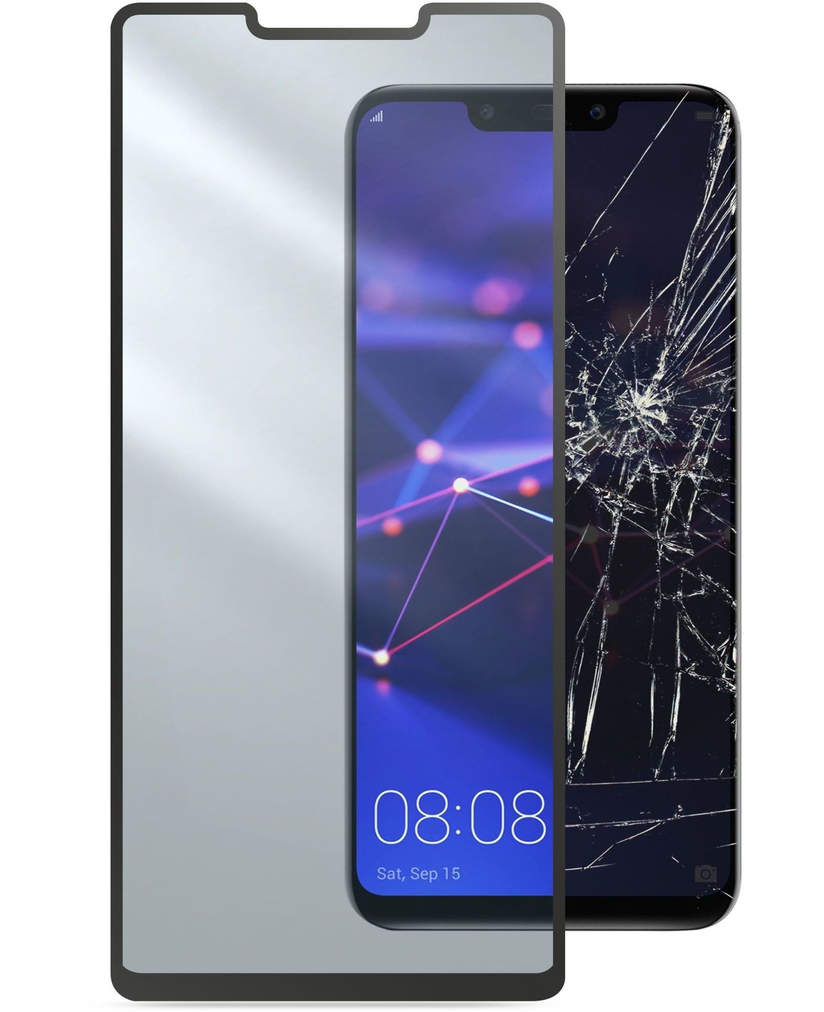 Huawei Mate 20 Lite, SP gehard glas capsule, zwart