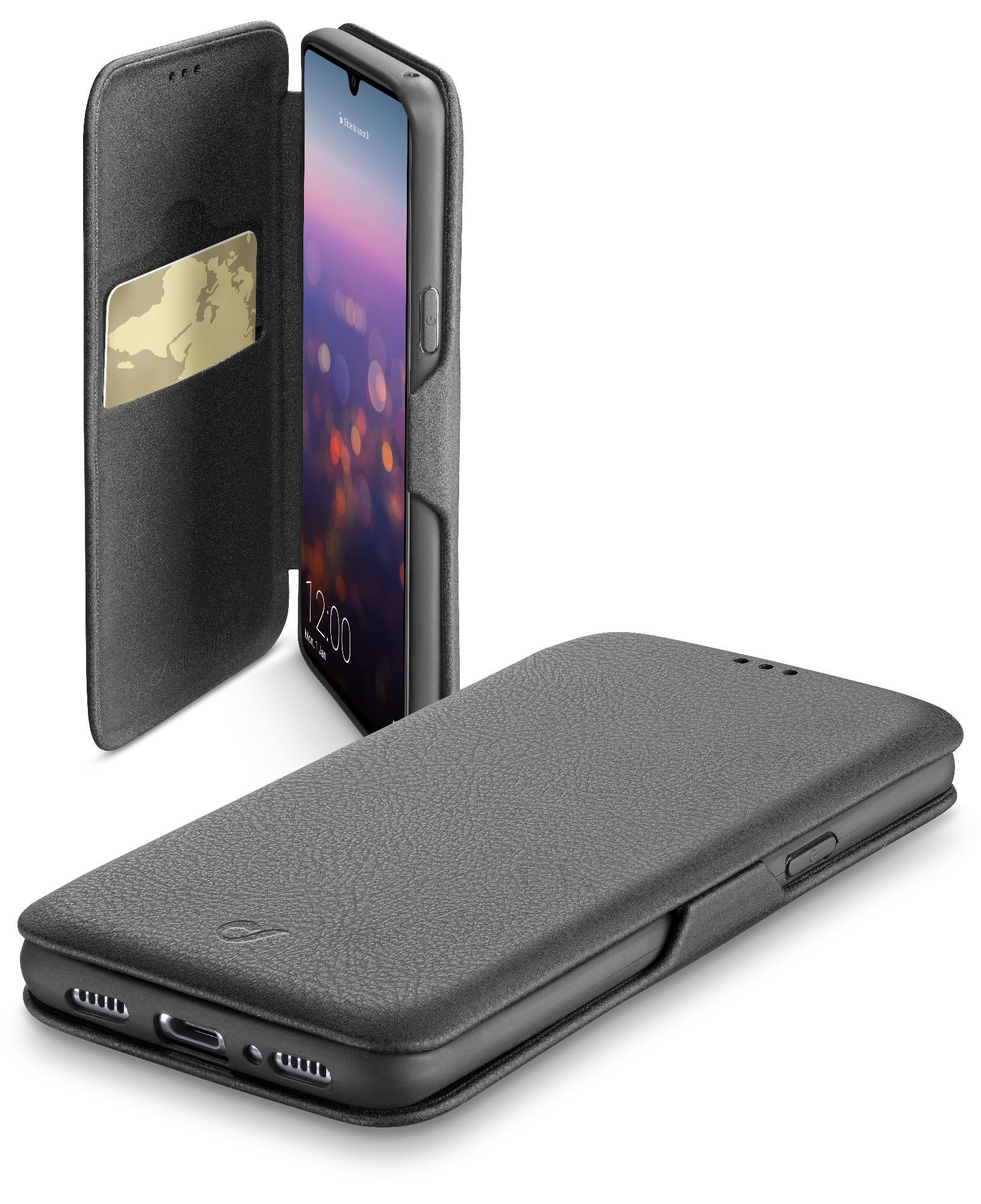 Huawei Mate 20, case book clutch, black