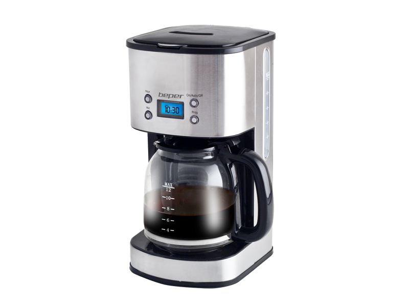 90.520, drip coffee maker, 1000W, stainless steel, black