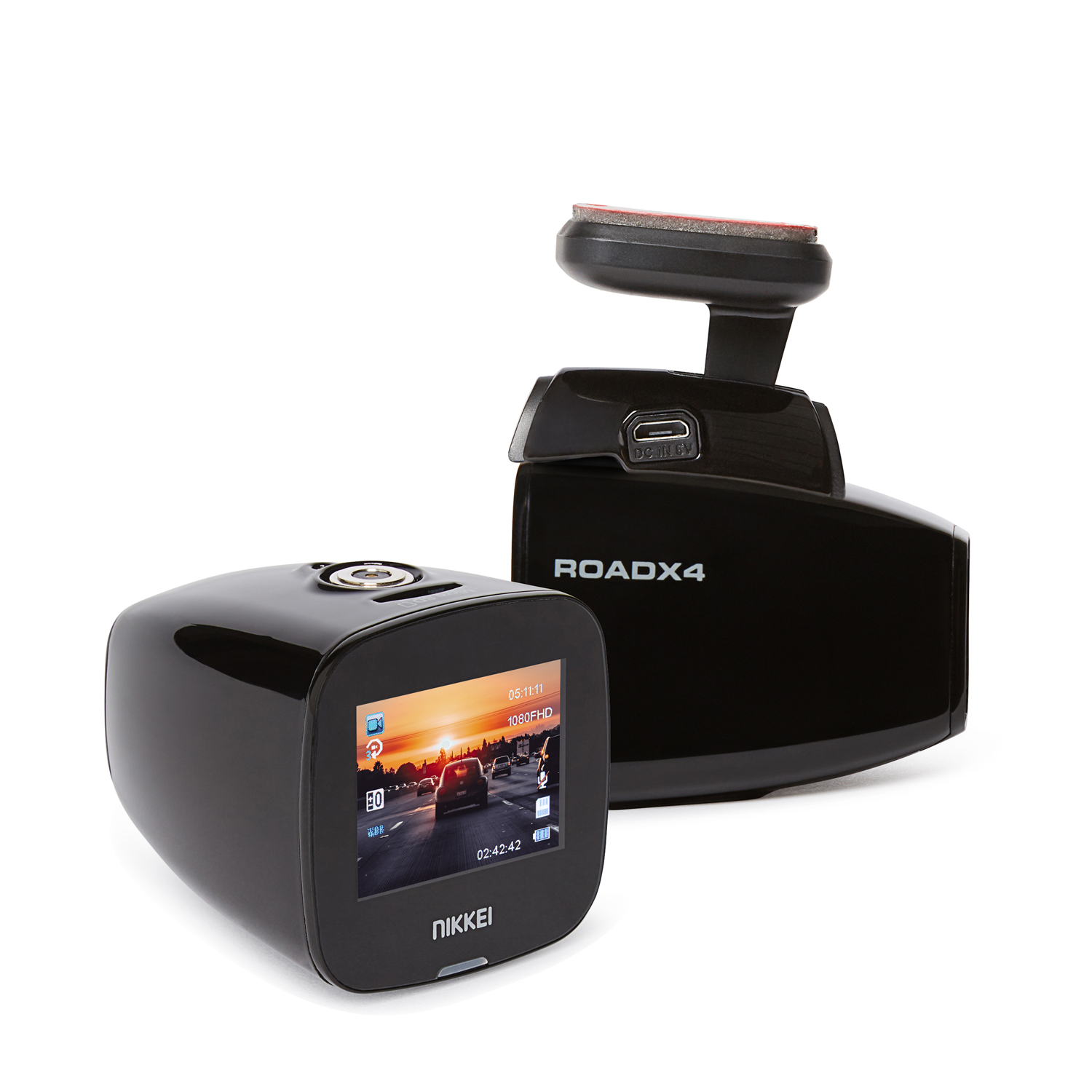 ROADX4 Wifi Dashcam 1.5"screen 12Mp 1080p 30fps GPS, black