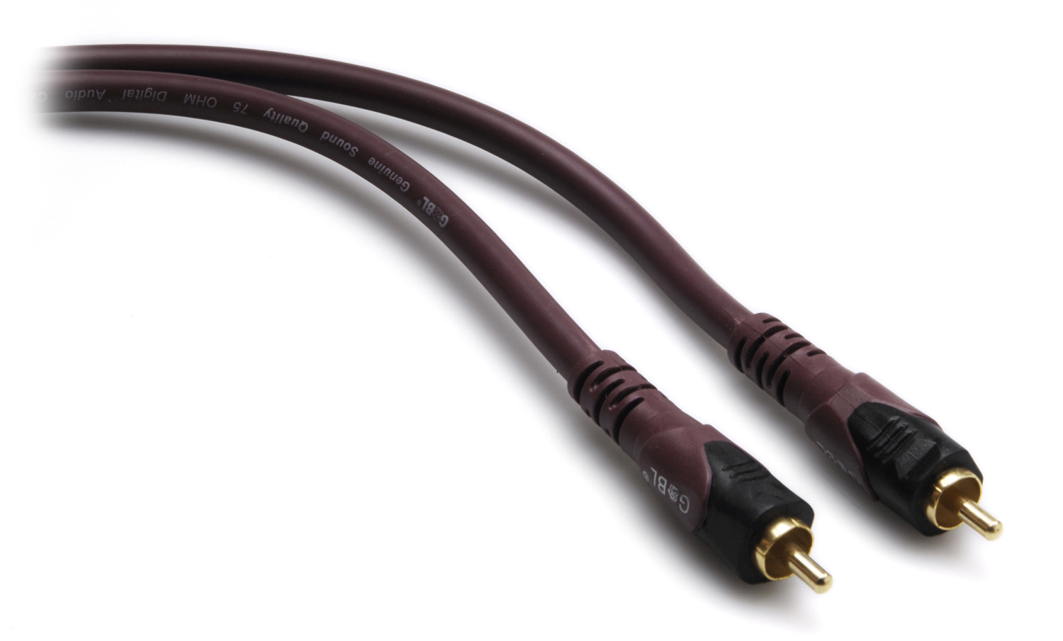 5569, audio cable 2m RCA-RCA 75 Ohm double injection connectors gold plated, brown
